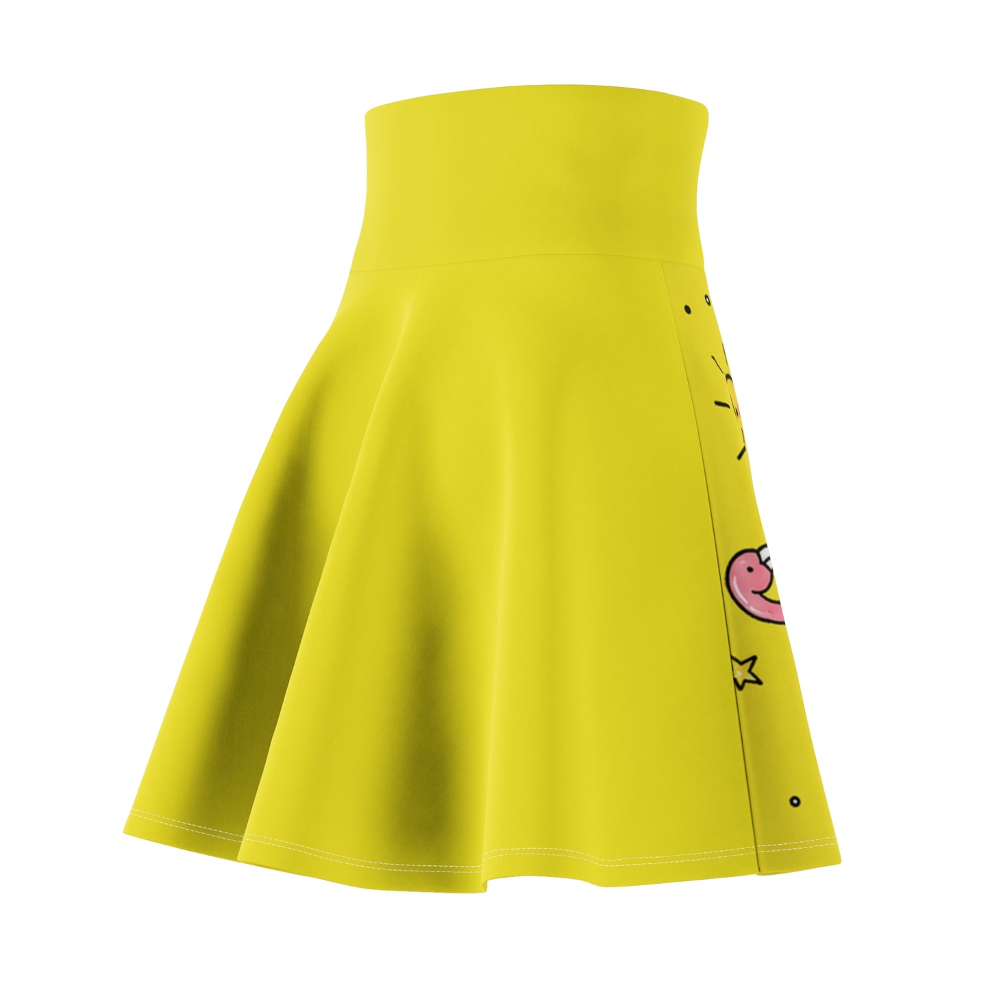 Hello Sunshine Skater Skirt — Bright Yellow Summer Print