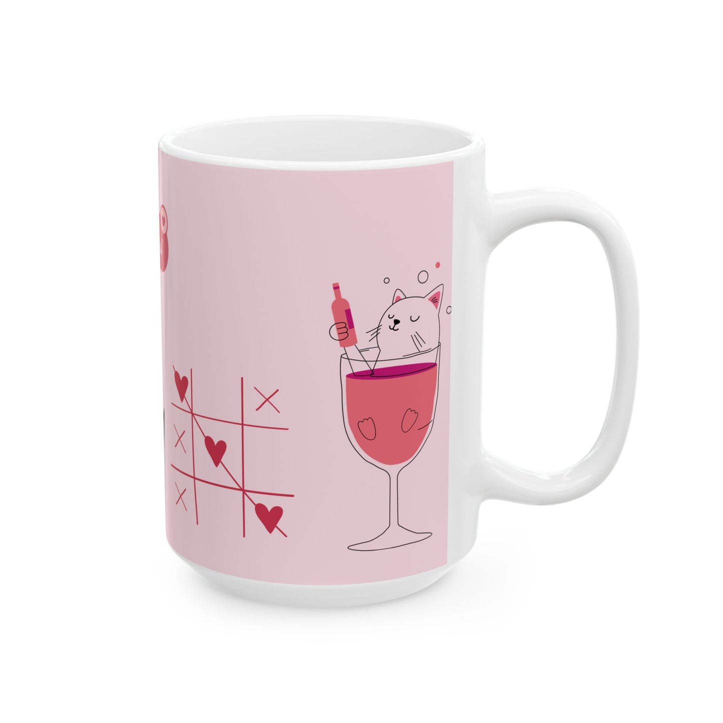 Pink Intersectional Feminist Ceramic Mug (11oz/15oz) — Cute Cat & Love Graphics