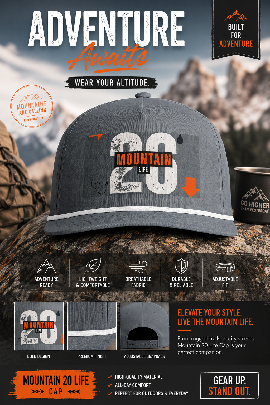 Mountain 20 Life Performance Rope Cap: The Adventure Starts Before You Reach the Trail