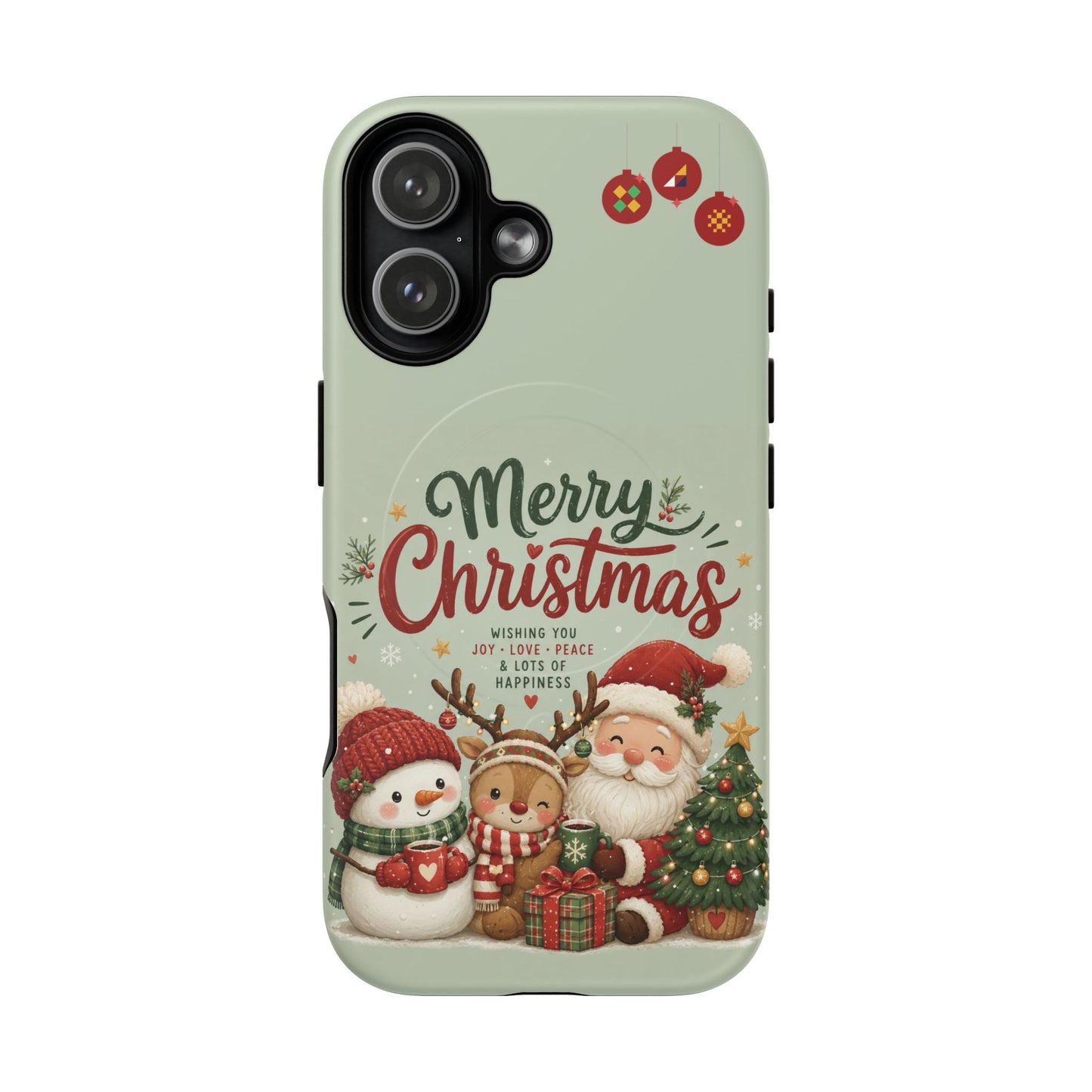 Christmas Phone Case — “Merry Christmas” Santa & Friends Tough Magnetic Case