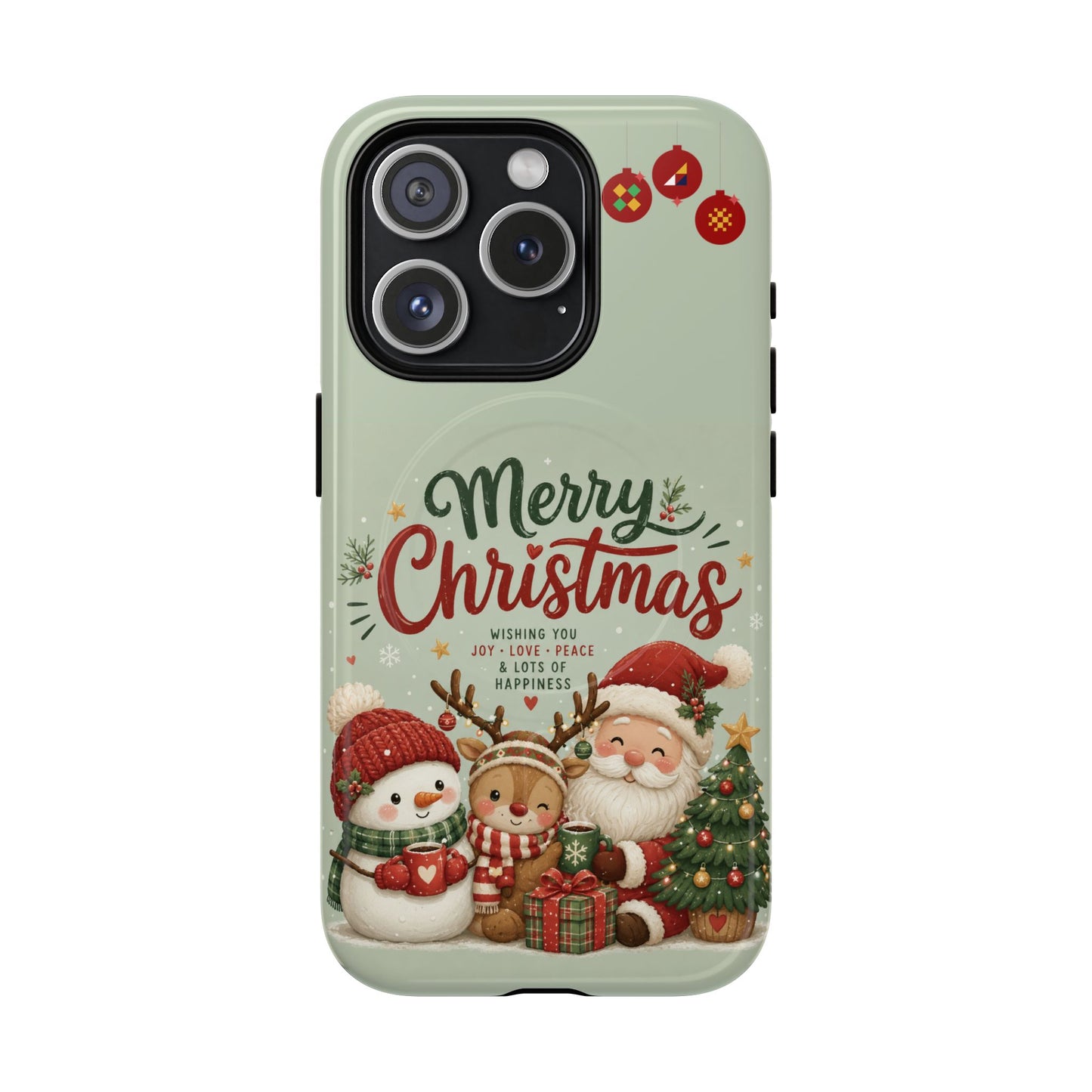 Christmas Phone Case — “Merry Christmas” Santa & Friends Tough Magnetic Case