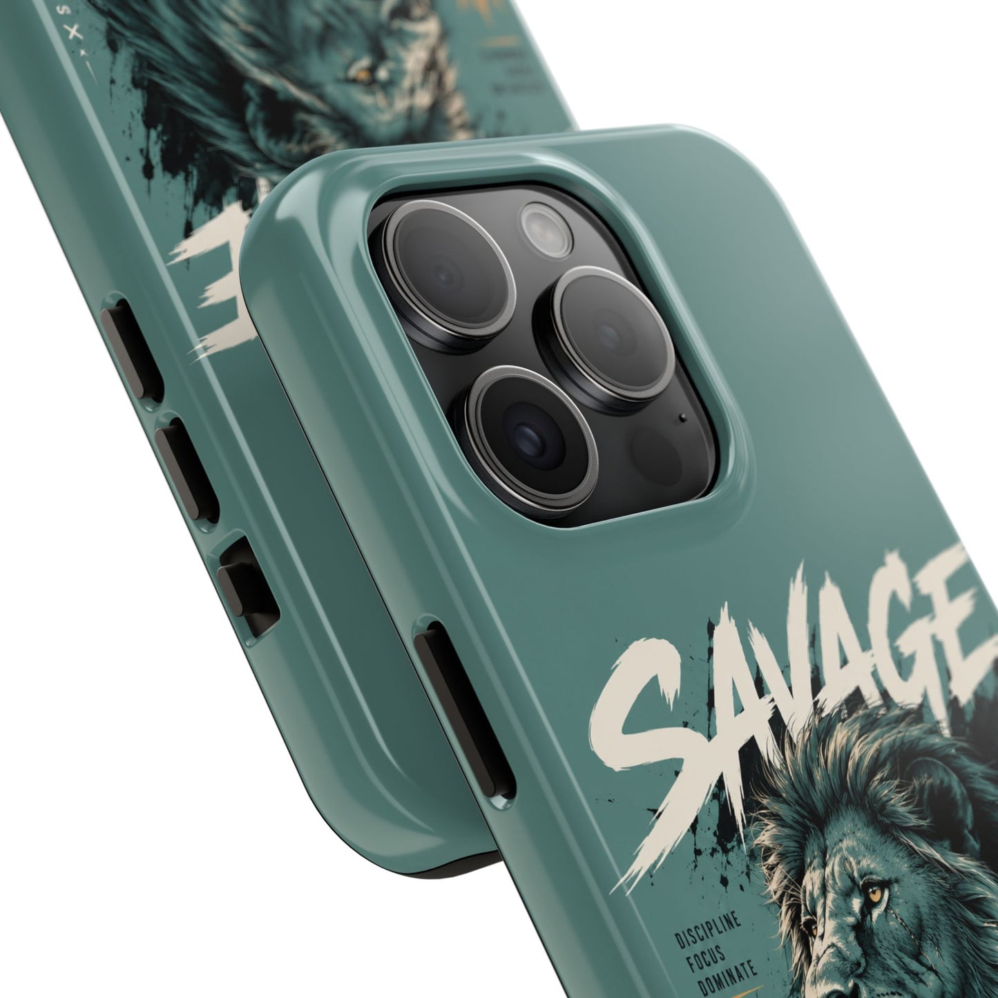 Savage Lion Tough Phone Case – 'Born to Lead' Rugged Protective Cover