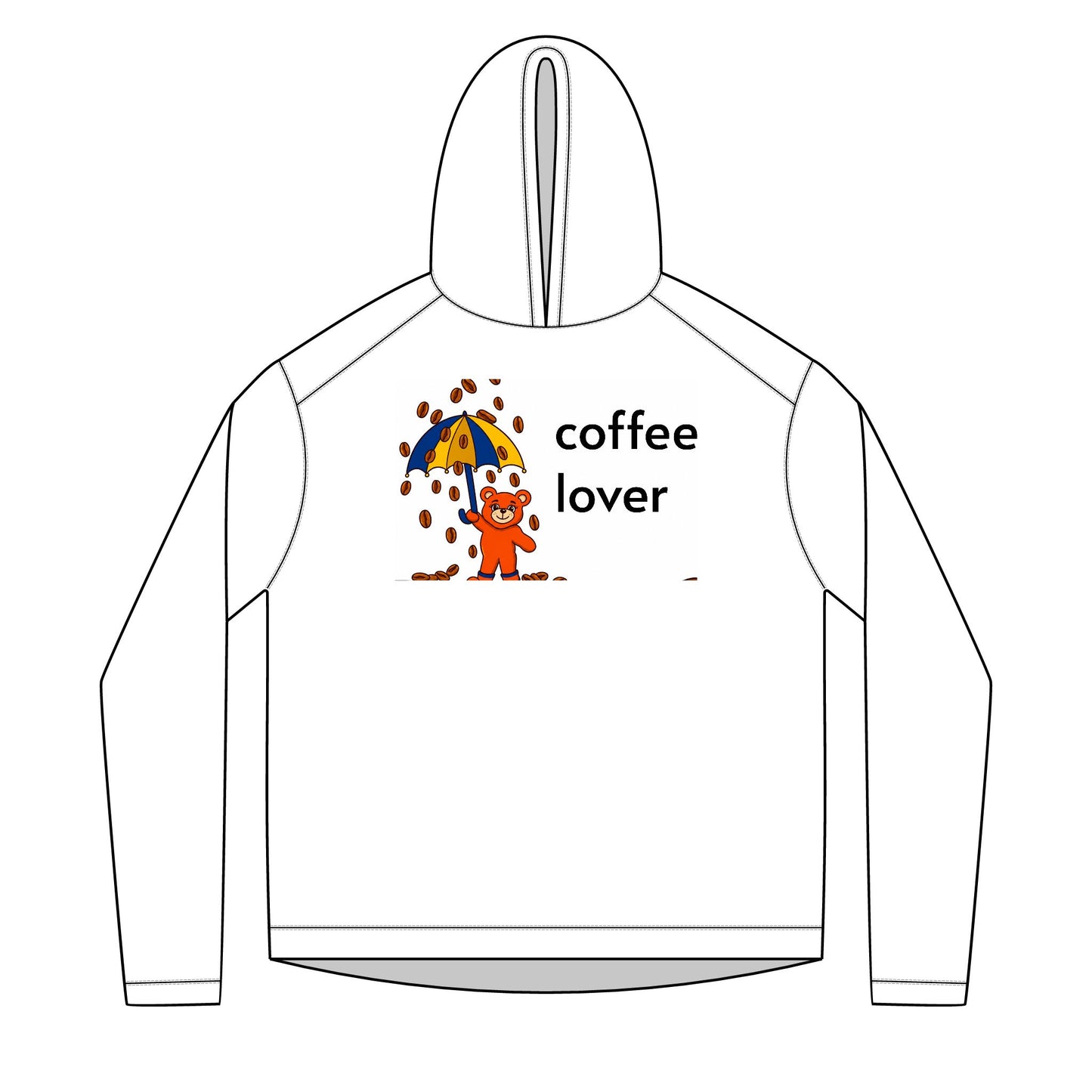 Coffee Lover Hoodie — Cute Bear with Umbrella Graphic