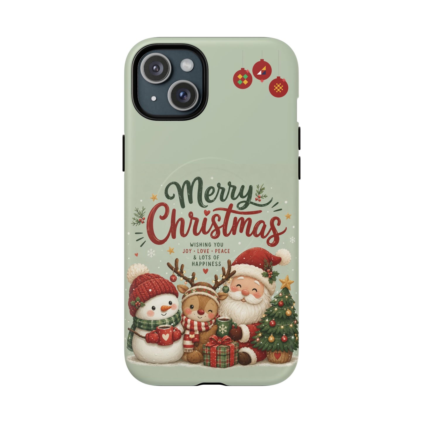 Christmas Phone Case — “Merry Christmas” Santa & Friends Tough Magnetic Case