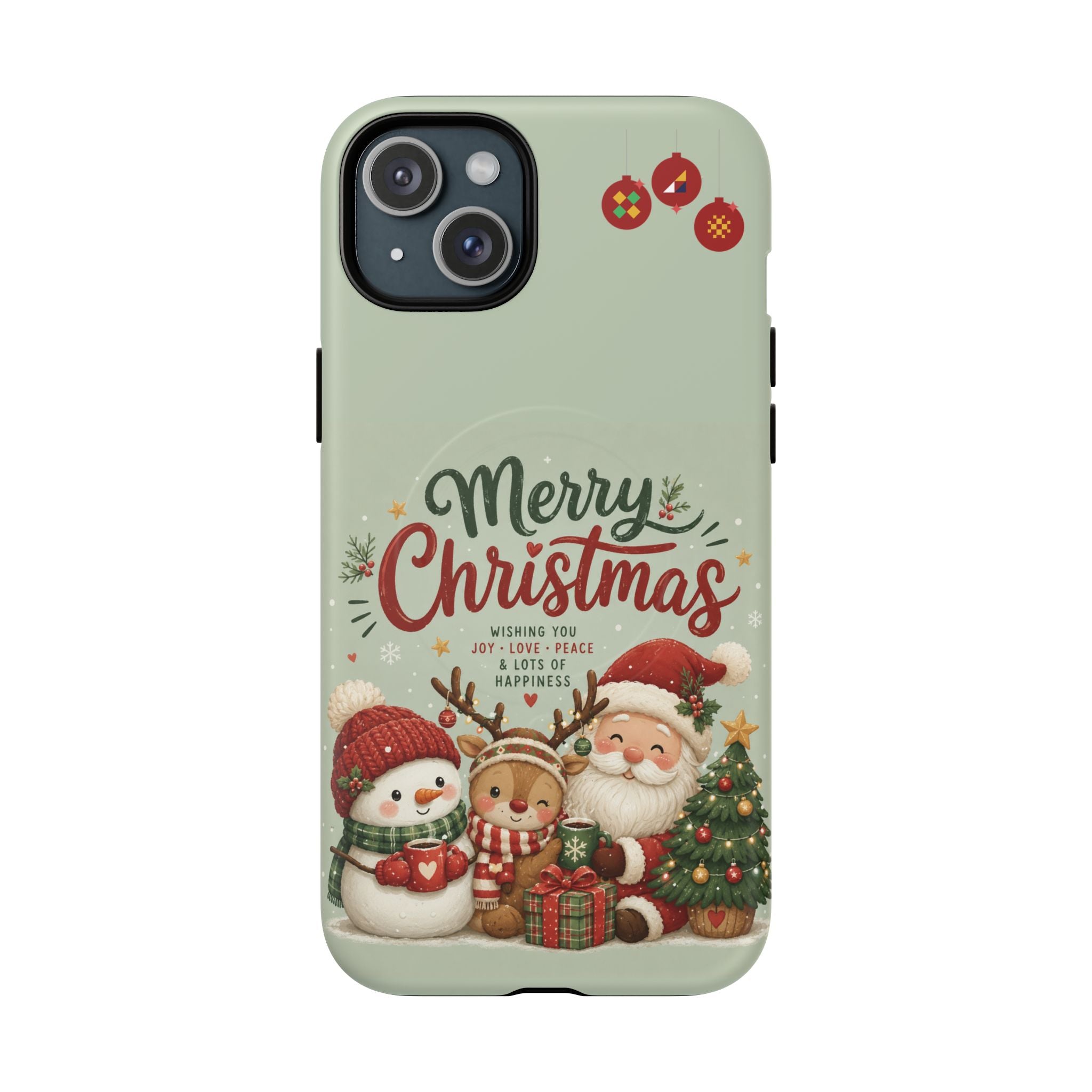 Christmas Phone Case — “Merry Christmas” Santa & Friends Tough Magnetic Case
