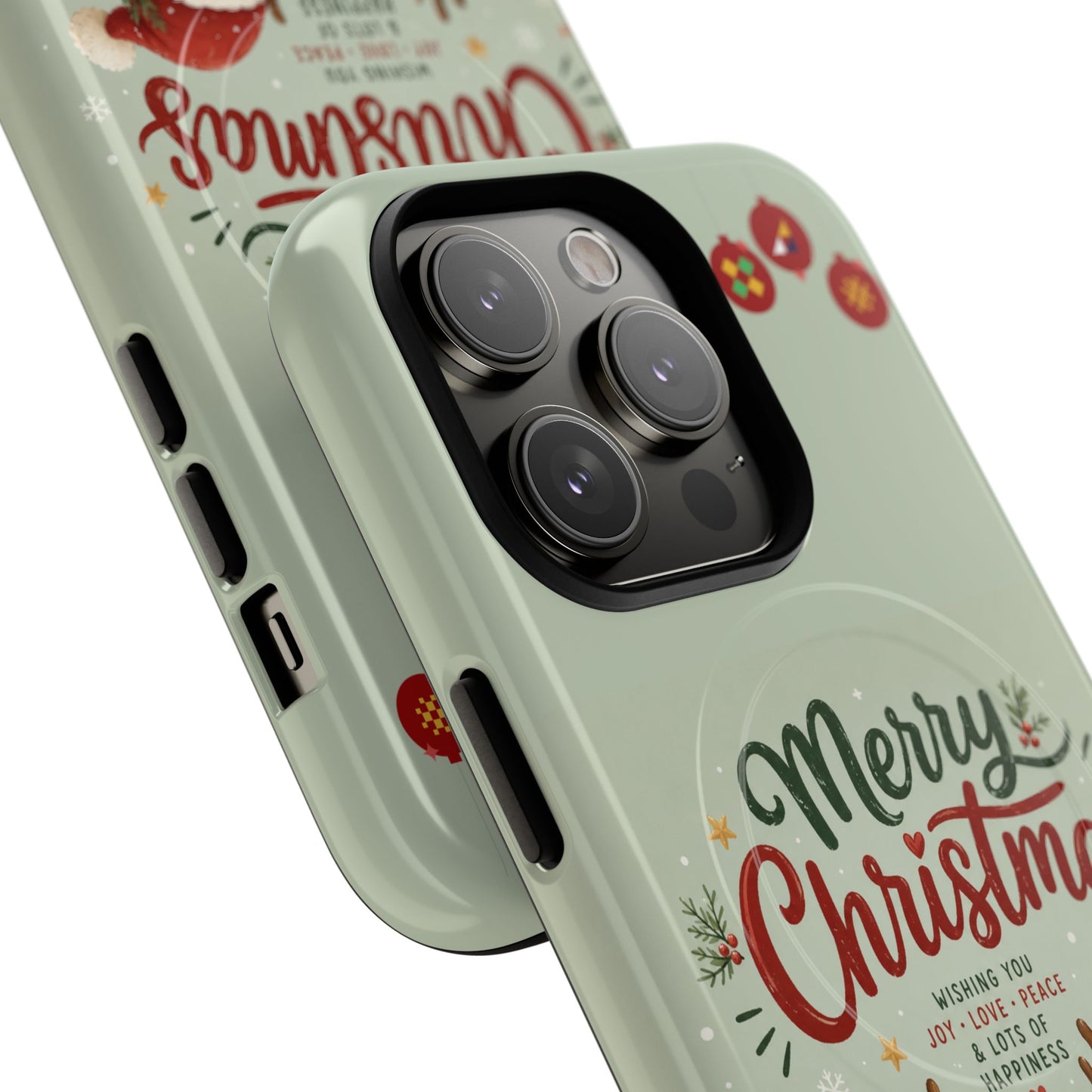 Christmas Phone Case — “Merry Christmas” Santa & Friends Tough Magnetic Case