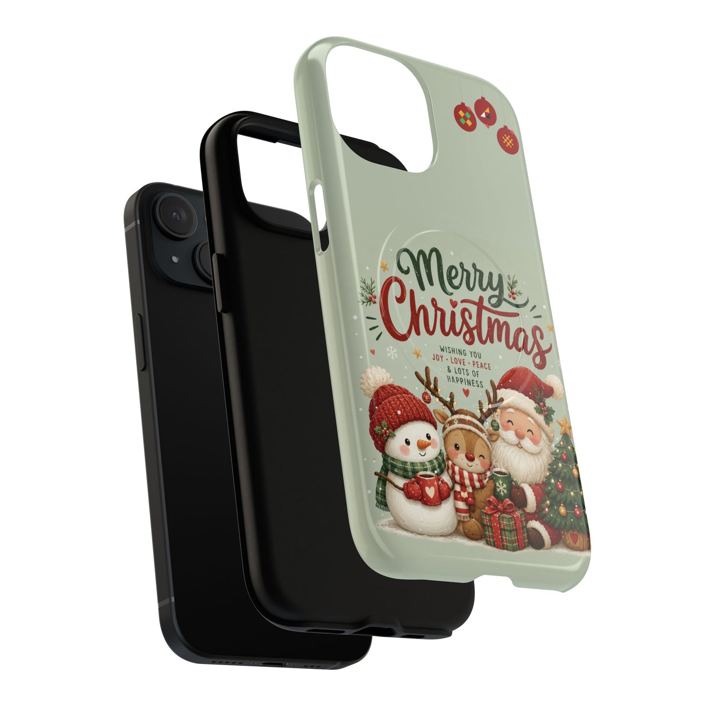 Christmas Phone Case — “Merry Christmas” Santa & Friends Tough Magnetic Case