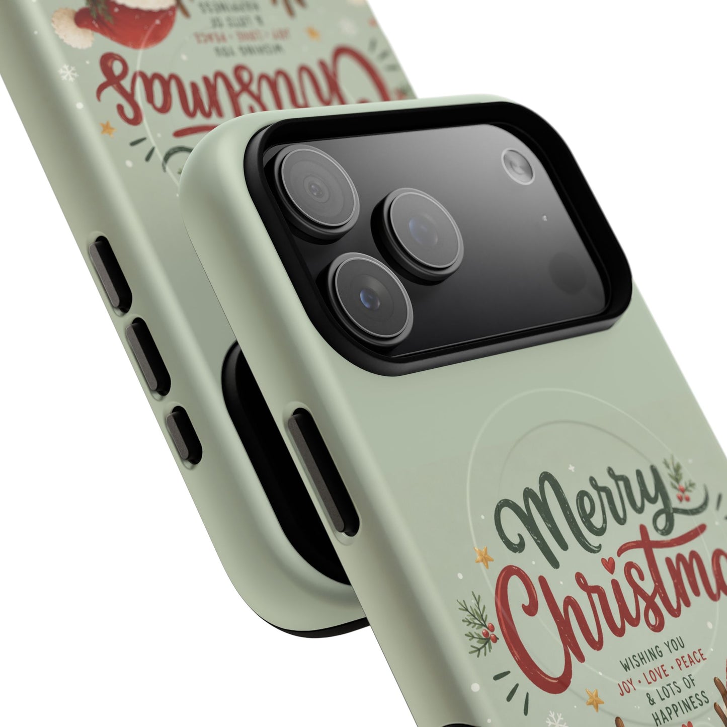 Christmas Phone Case — “Merry Christmas” Santa & Friends Tough Magnetic Case