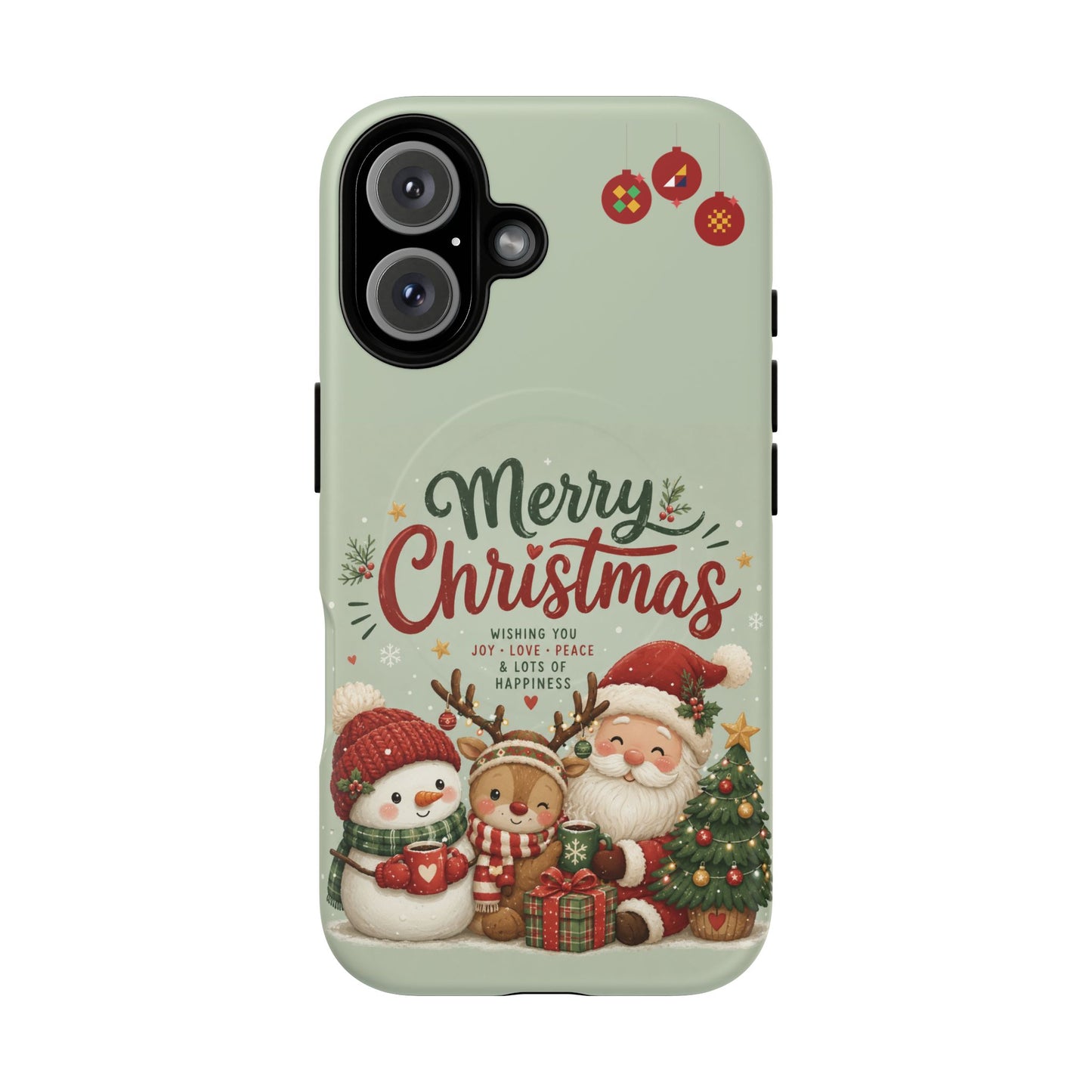 Christmas Phone Case — “Merry Christmas” Santa & Friends Tough Magnetic Case