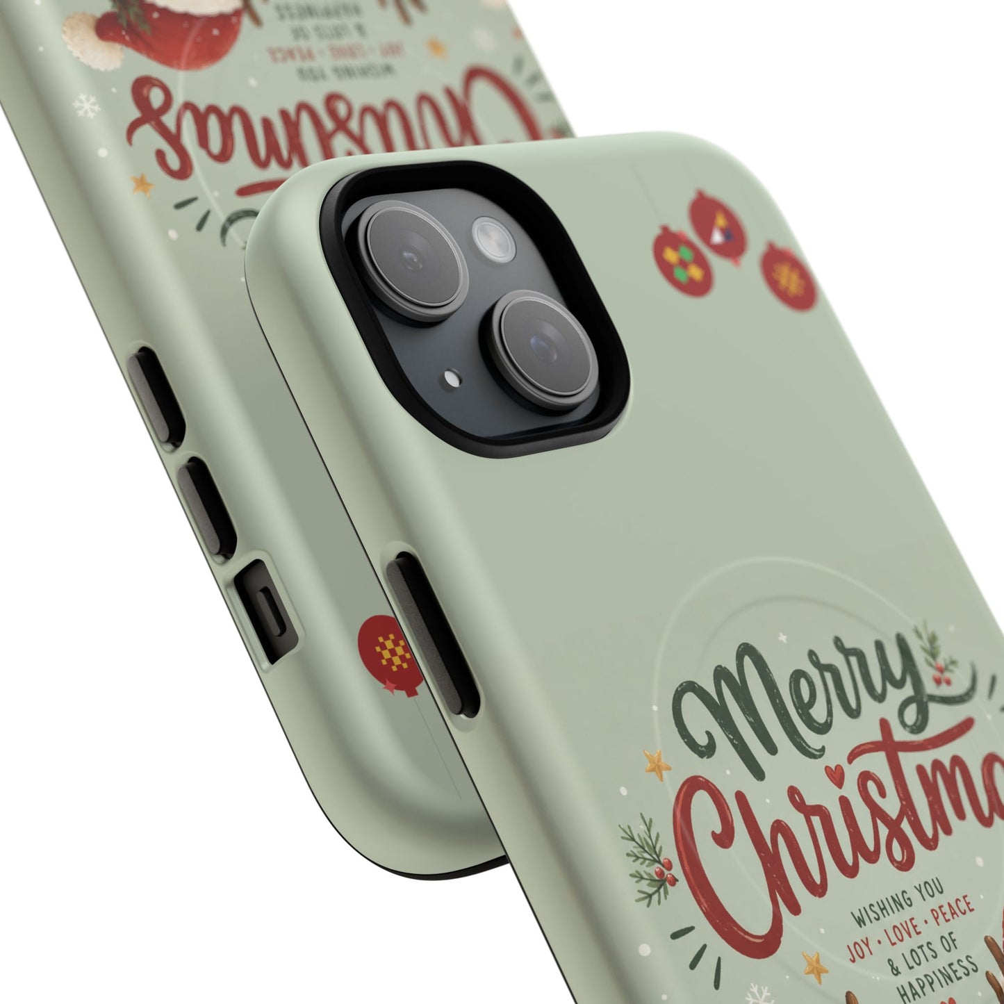 Christmas Phone Case — “Merry Christmas” Santa & Friends Tough Magnetic Case
