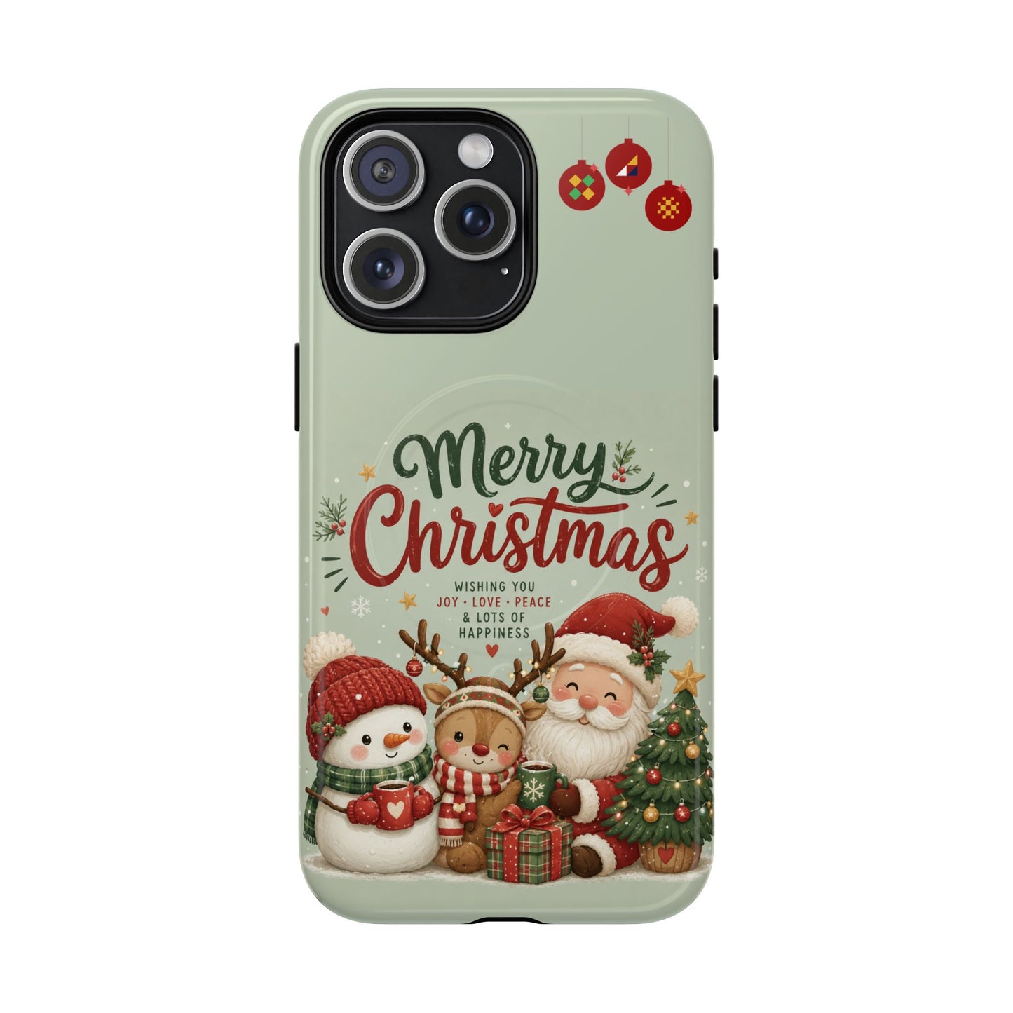 Christmas Phone Case — “Merry Christmas” Santa & Friends Tough Magnetic Case