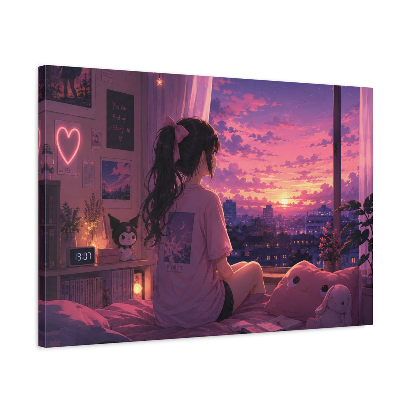 Dreamscape Anime Sunset Canvas