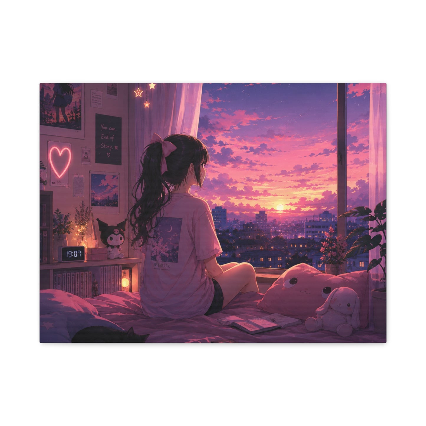 Dreamscape Anime Sunset Canvas