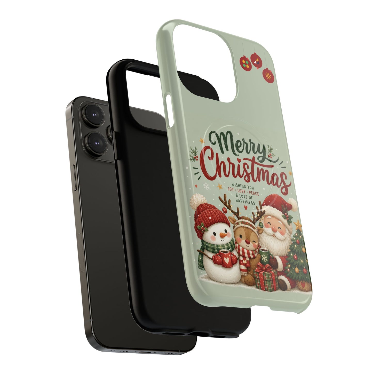 Christmas Phone Case — “Merry Christmas” Santa & Friends Tough Magnetic Case