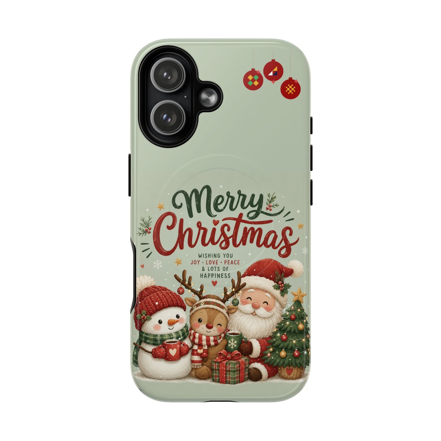 Christmas Phone Case — “Merry Christmas” Santa & Friends Tough Magnetic Case