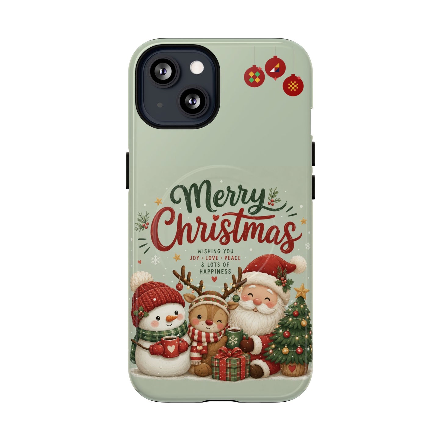 Christmas Phone Case — “Merry Christmas” Santa & Friends Tough Magnetic Case