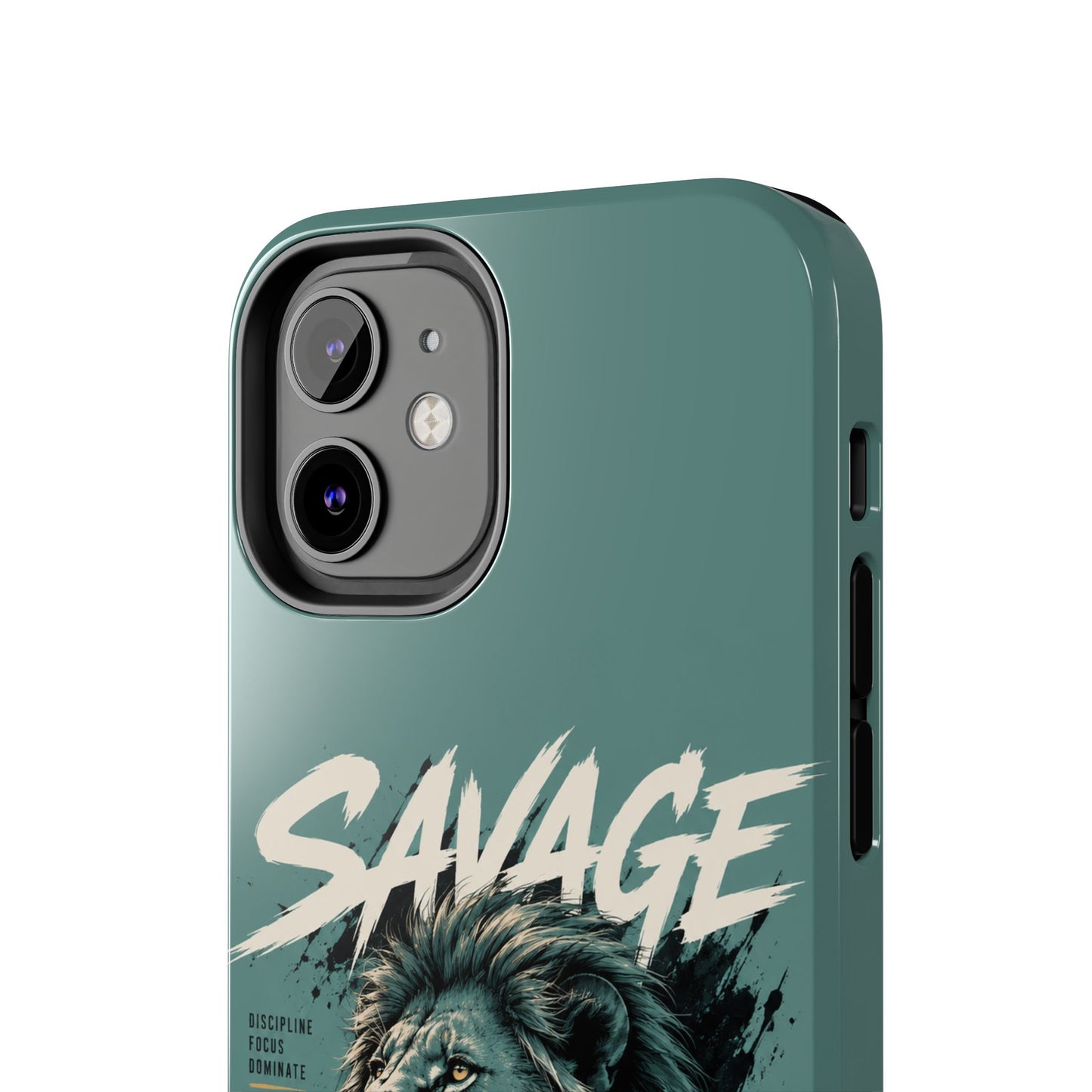 Savage Lion Tough Phone Case – 'Born to Lead' Rugged Protective Cover