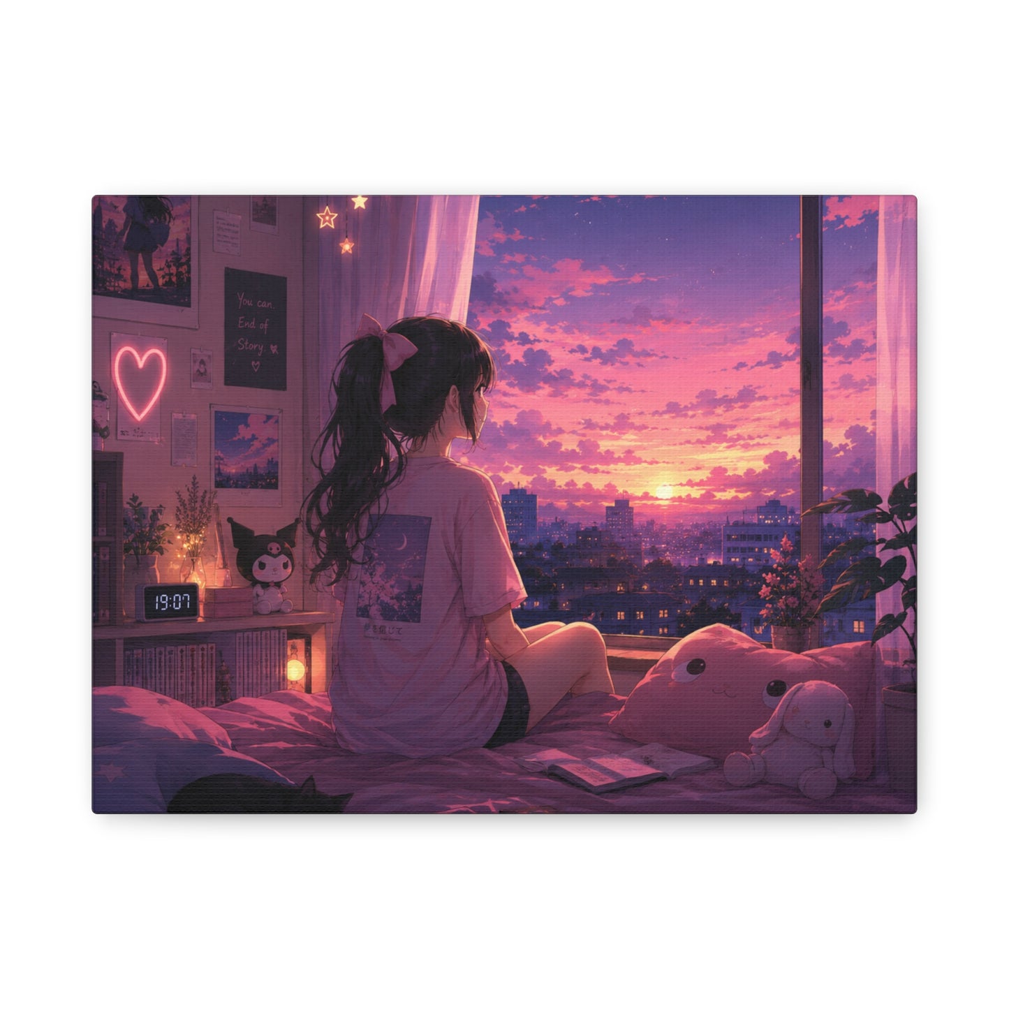 Dreamscape Anime Sunset Canvas
