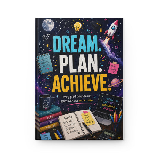 Dream. Plan. Achieve. Hardcover Matte Journal.A Premium Journal for Big Dreams, Bright Ideas & Everyday Success
