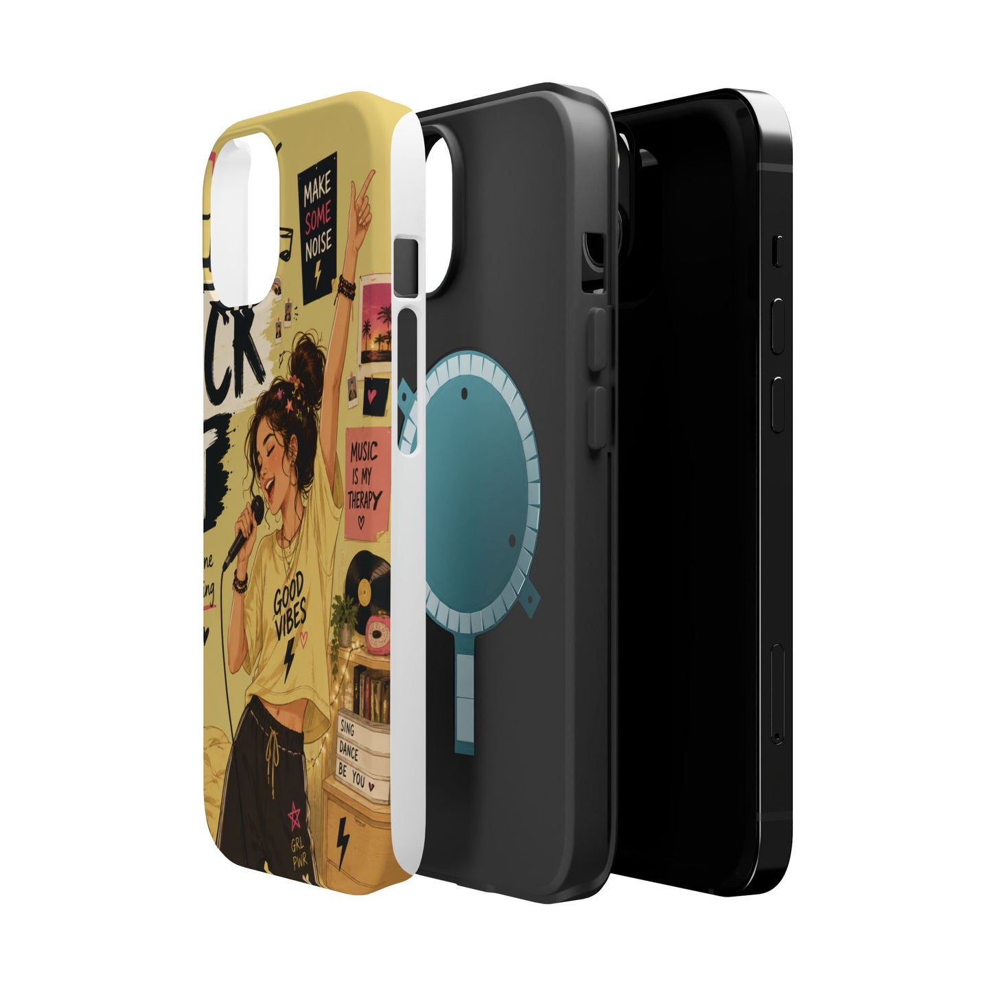 Singer Illustration Phone Case — 'Good Vibes' Magnetic Impact-Resistant Case