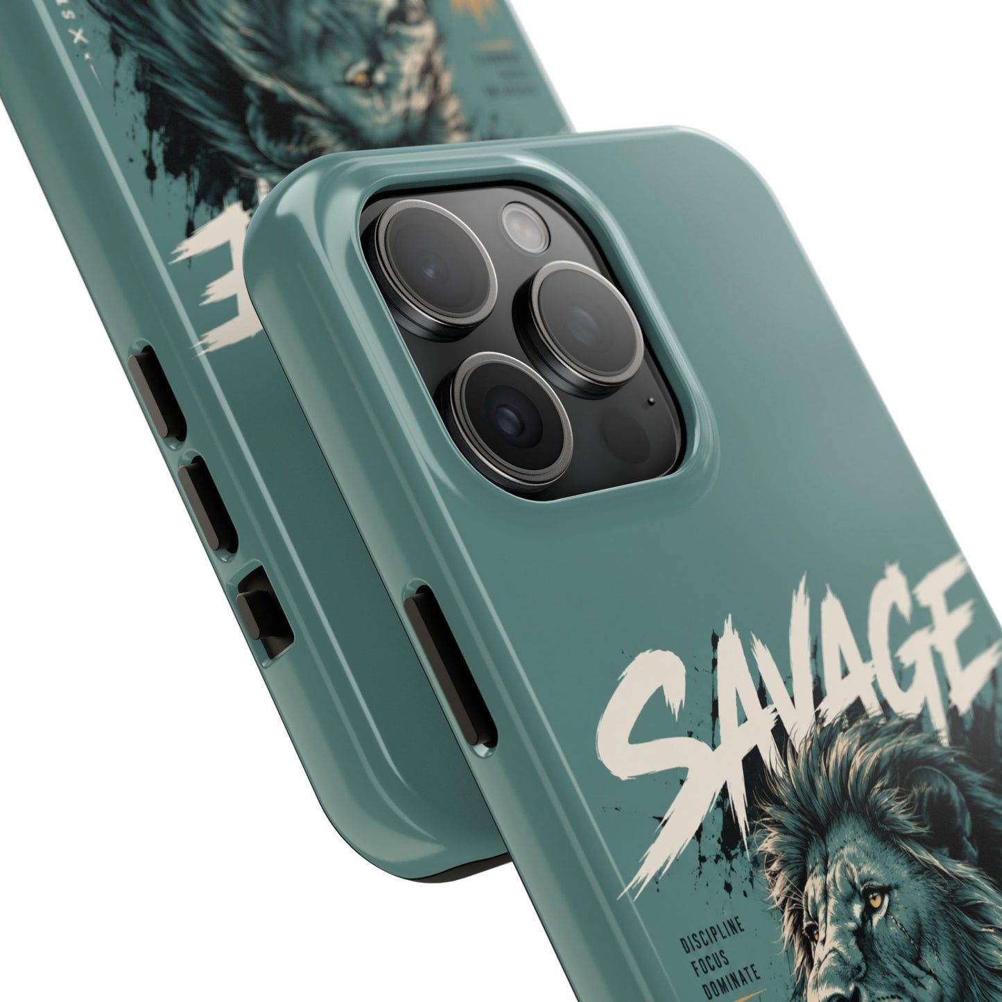 Savage Lion Tough Phone Case – 'Born to Lead' Rugged Protective Cover