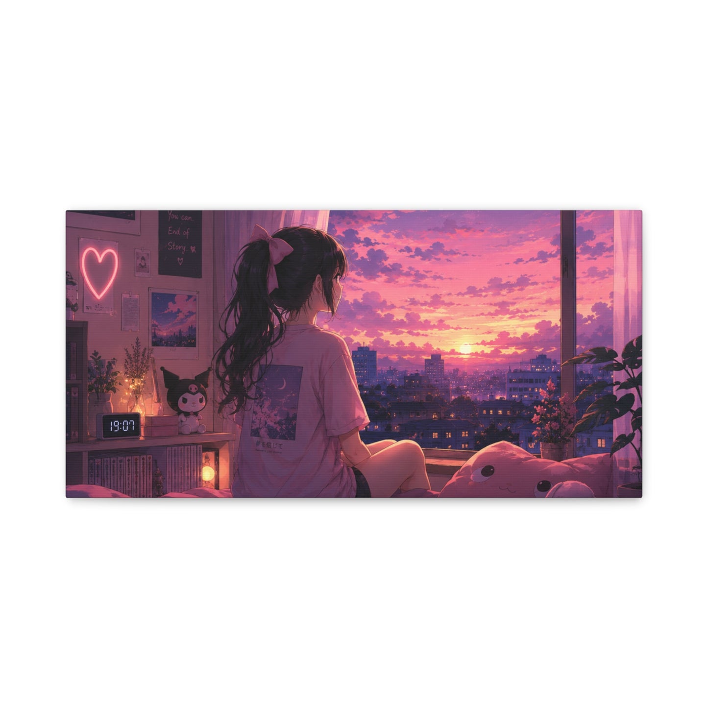 Dreamscape Anime Sunset Canvas