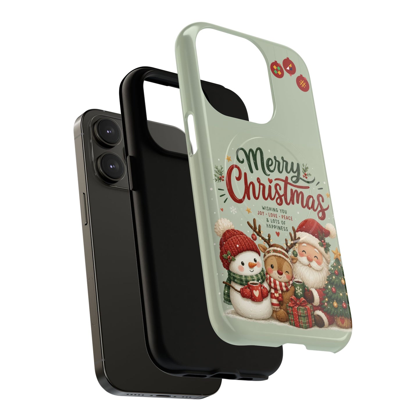 Christmas Phone Case — “Merry Christmas” Santa & Friends Tough Magnetic Case