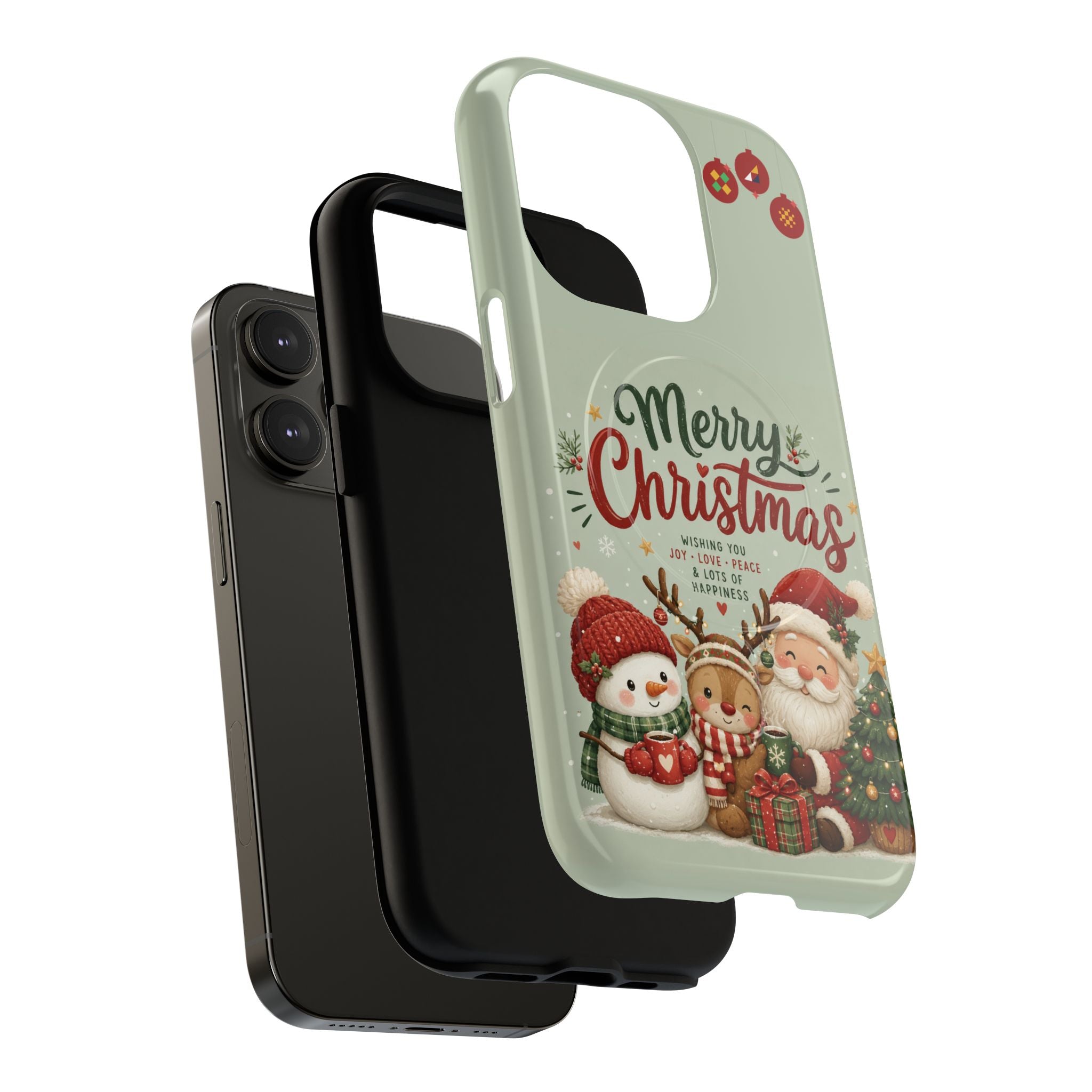 Christmas Phone Case — “Merry Christmas” Santa & Friends Tough Magnetic Case