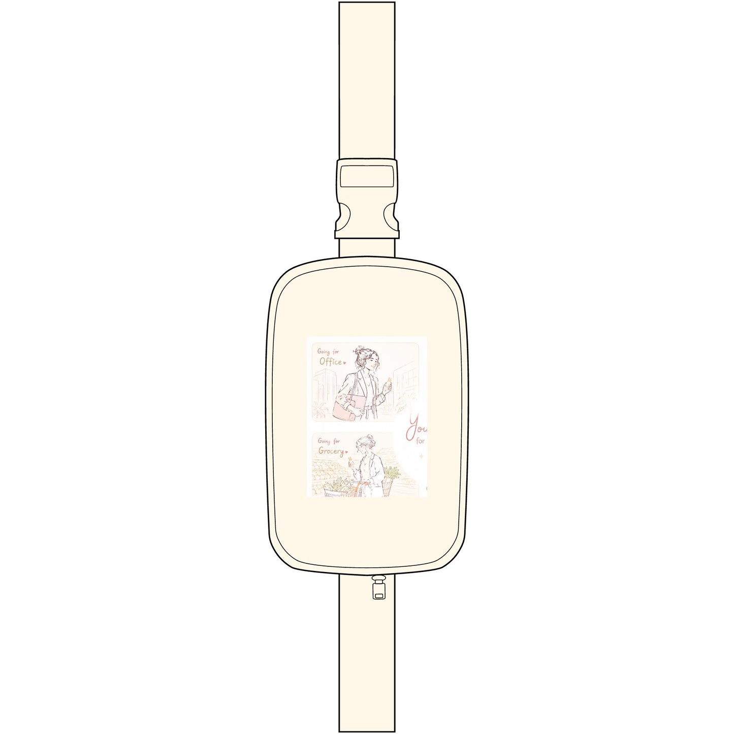 Embroidered Explorer Sling Bag — Vintage Line Art Travel Crossbody