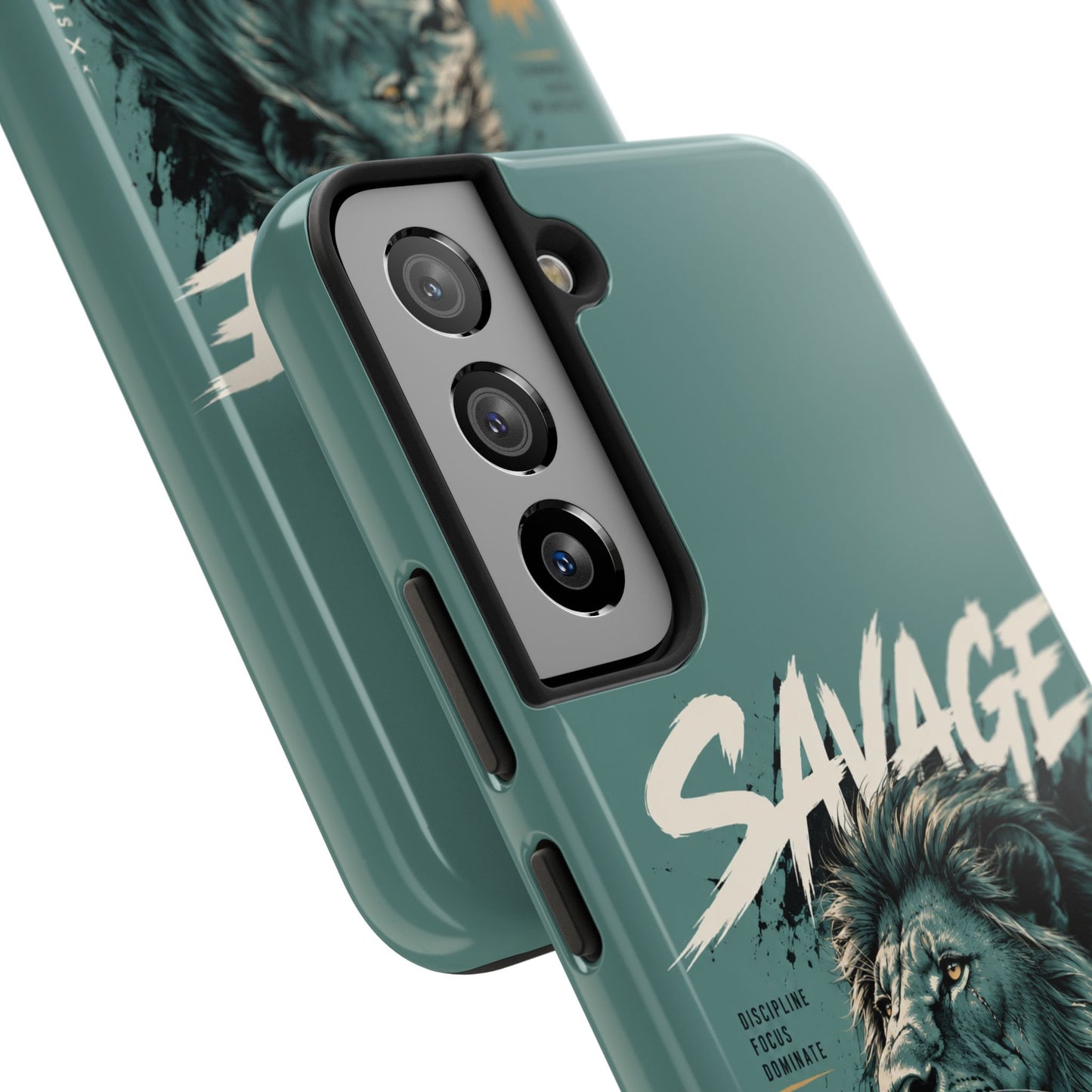 Savage Lion Tough Phone Case – 'Born to Lead' Rugged Protective Cover