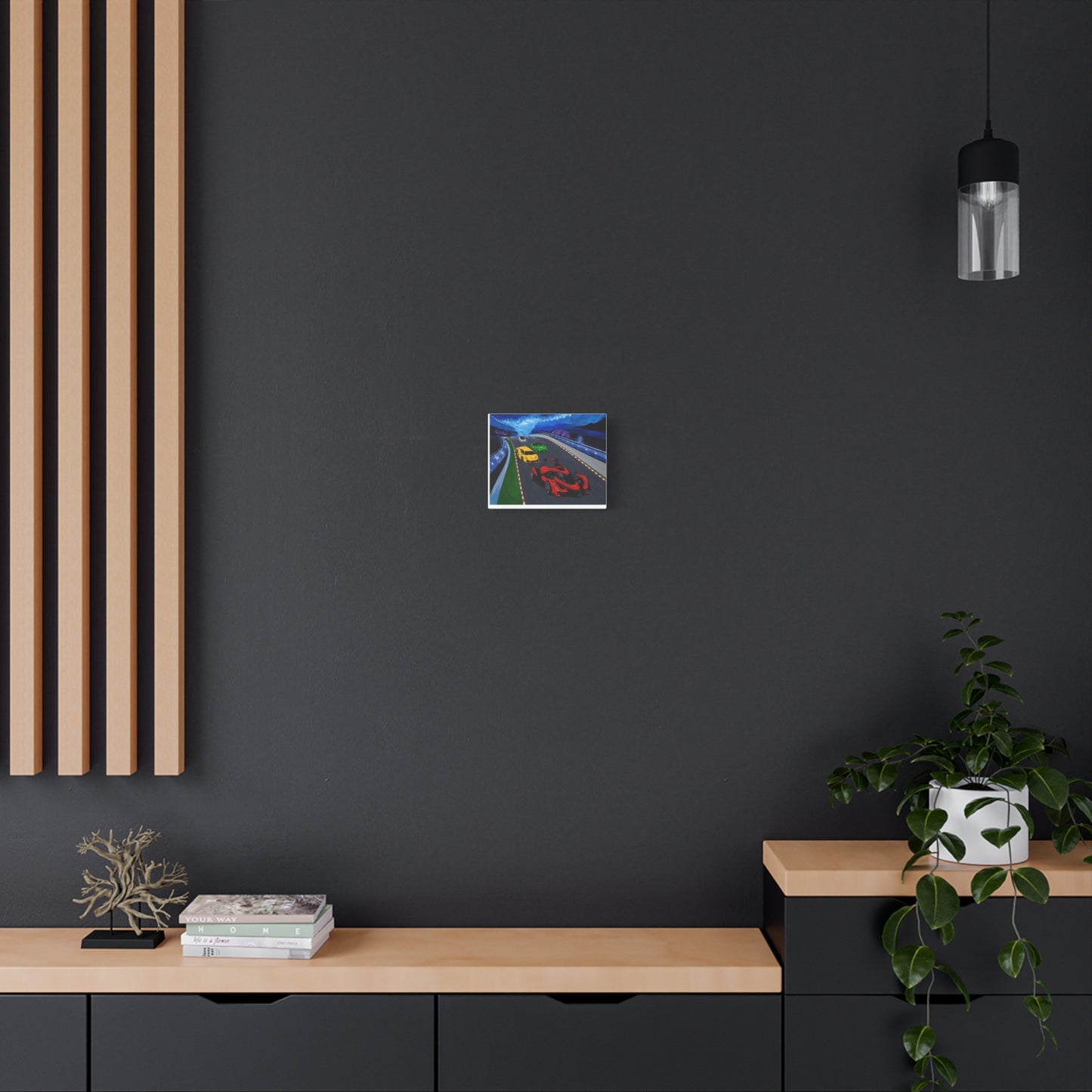 Racing Supercars Matte Canvas Print — Vibrant Track Night Artwork (Stretched 1.25")