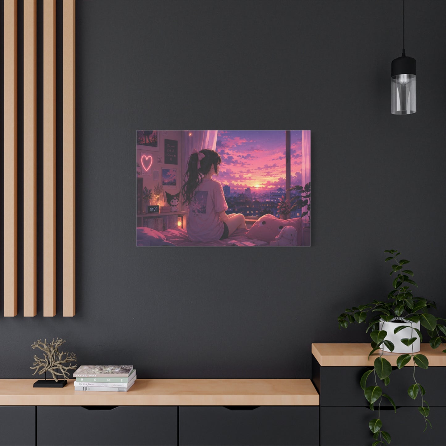Dreamscape Anime Sunset Canvas
