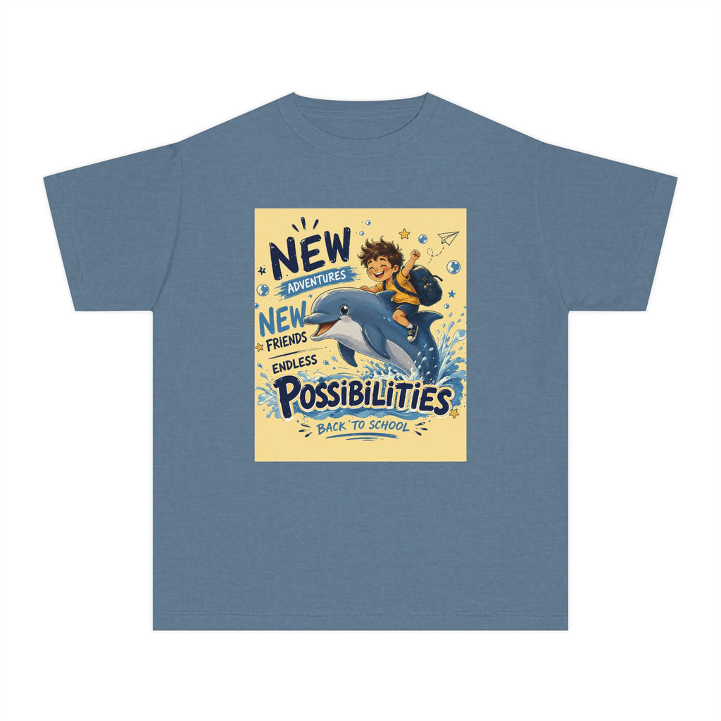 Youth Tee — "New Adventures, New Friends, Endless Possibilities" Back-to-School Graphic