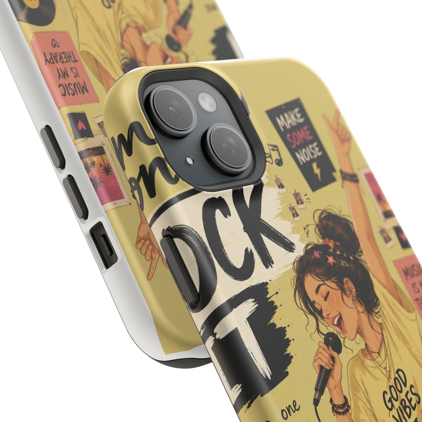 Singer Illustration Phone Case — 'Good Vibes' Magnetic Impact-Resistant Case