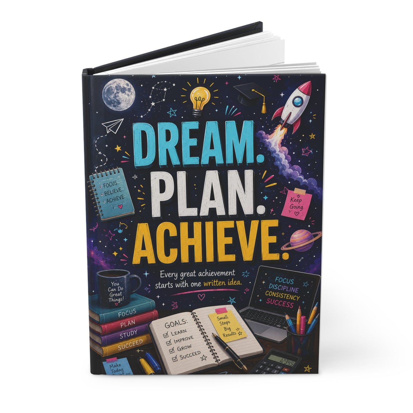 Dream. Plan. Achieve. Hardcover Matte Journal.A Premium Journal for Big Dreams, Bright Ideas & Everyday Success