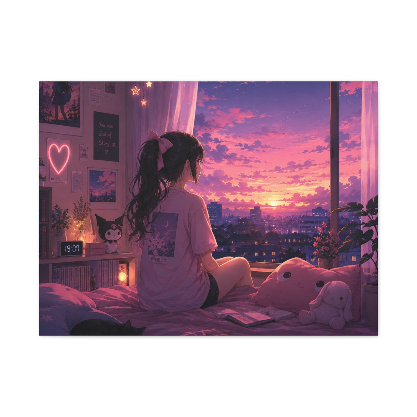 Dreamscape Anime Sunset Canvas