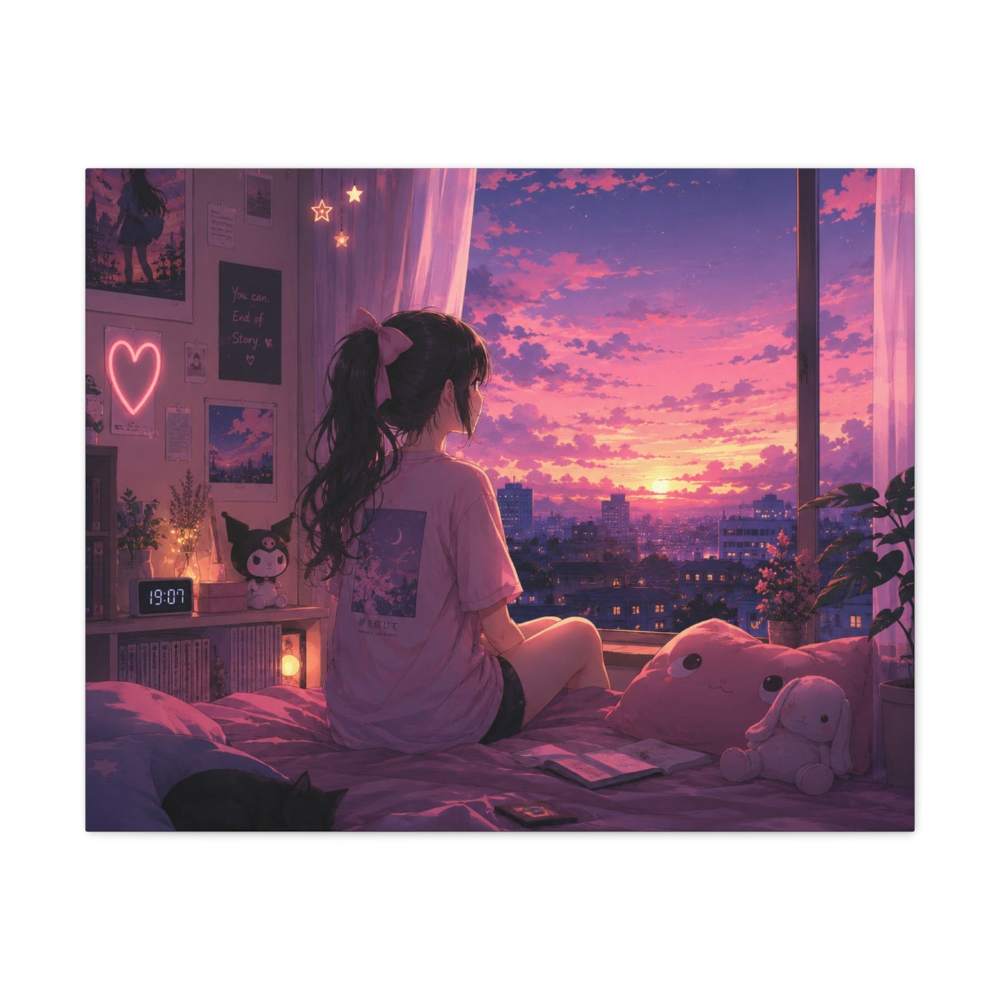 Dreamscape Anime Sunset Canvas