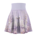 Lavender Swan Skater Skirt — Romantic Floral Swan Lake AOP