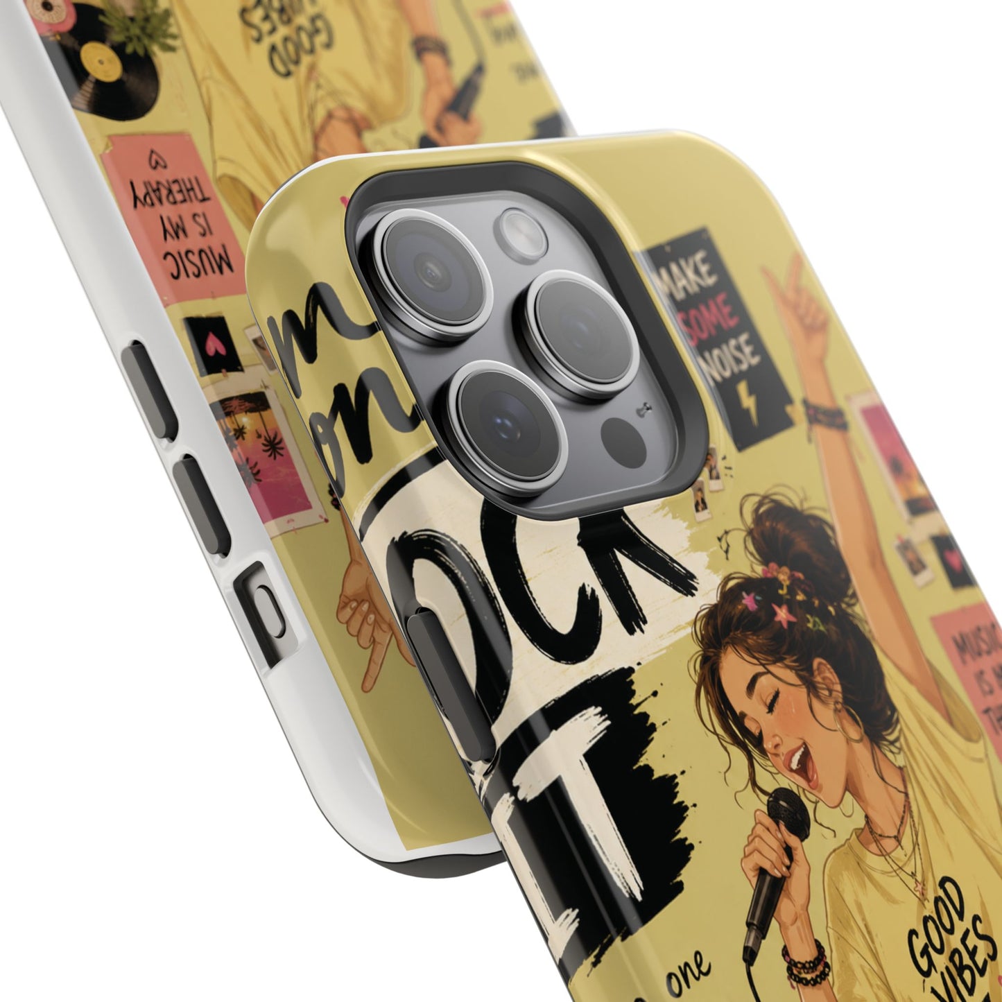 Singer Illustration Phone Case — 'Good Vibes' Magnetic Impact-Resistant Case
