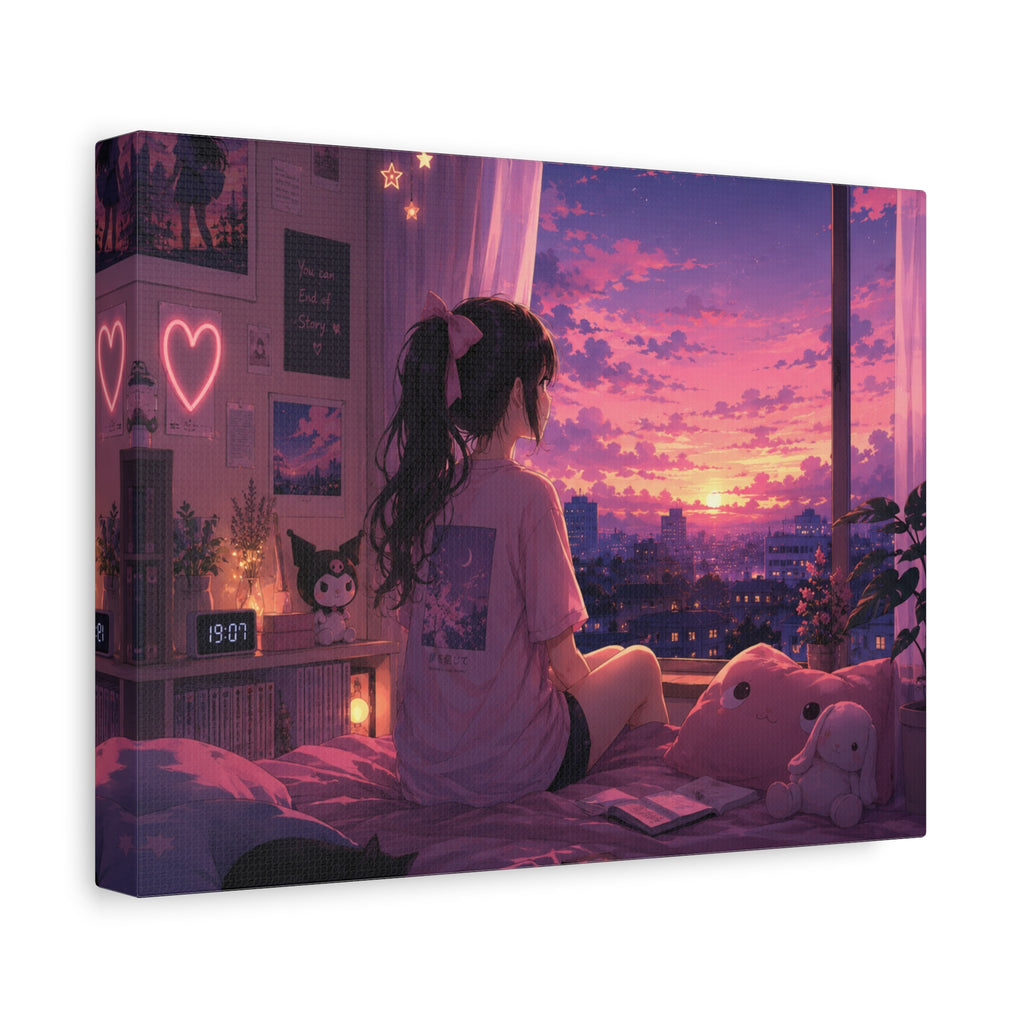 Dreamscape Anime Sunset Canvas
