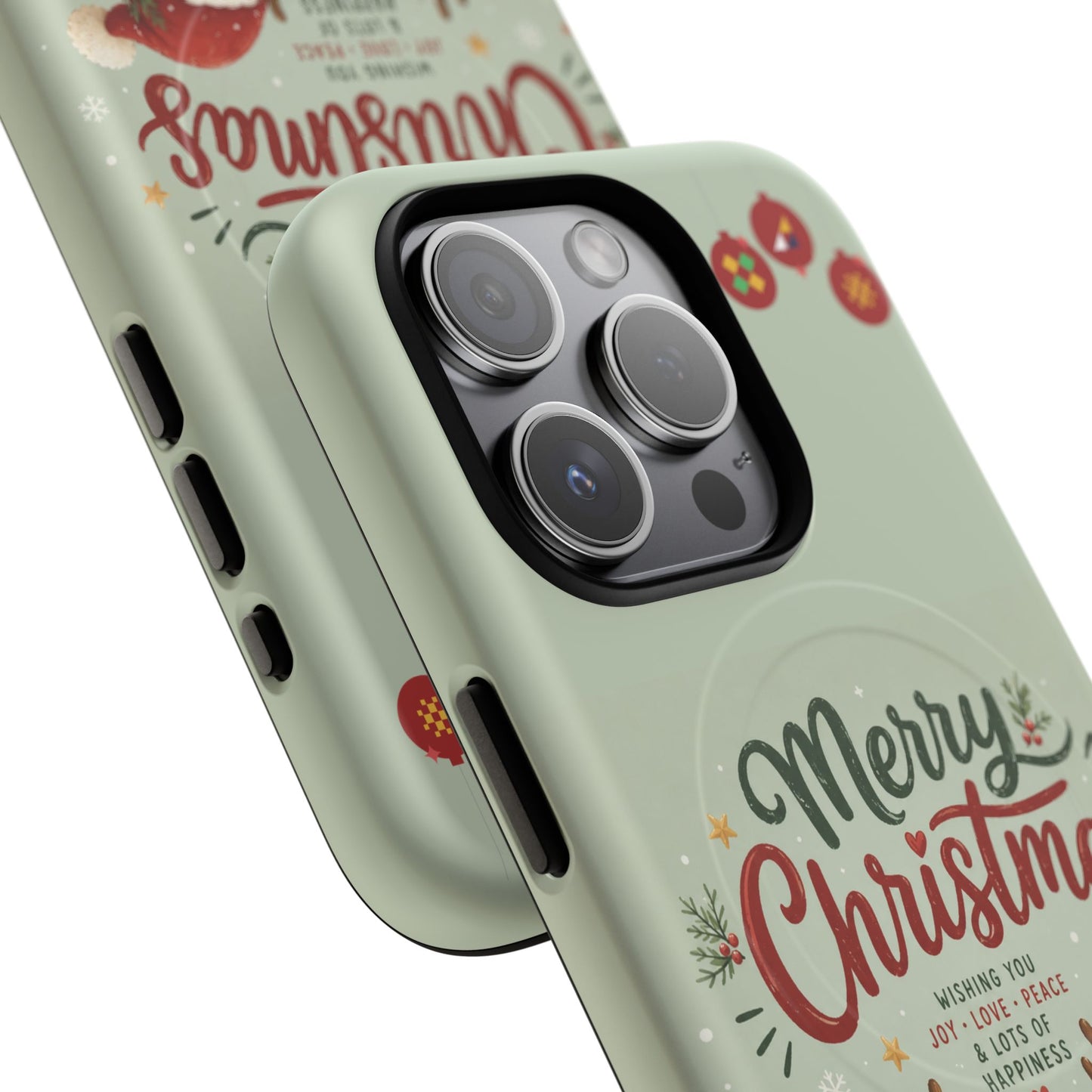Christmas Phone Case — “Merry Christmas” Santa & Friends Tough Magnetic Case
