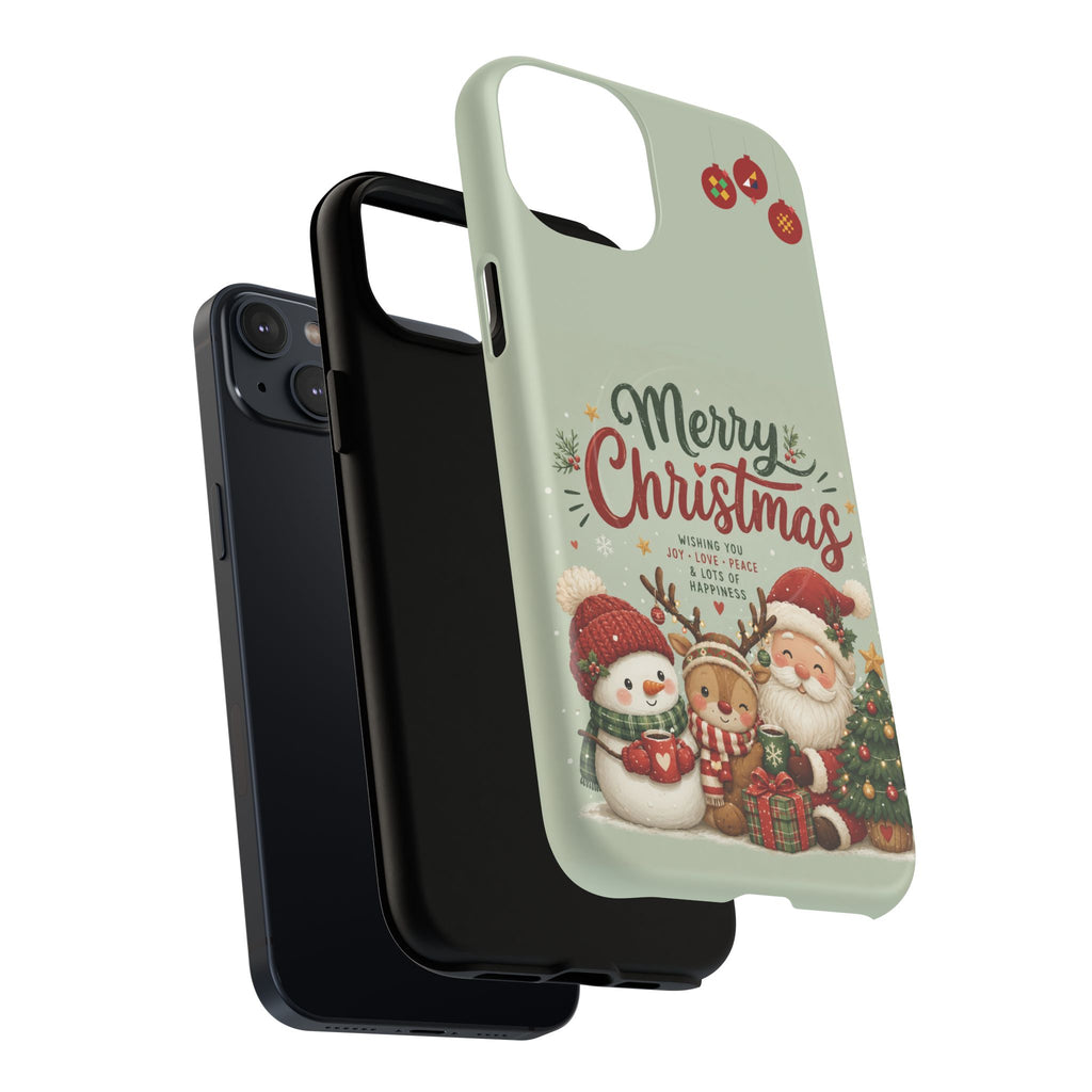 Christmas Phone Case — “Merry Christmas” Santa & Friends Tough Magnetic Case