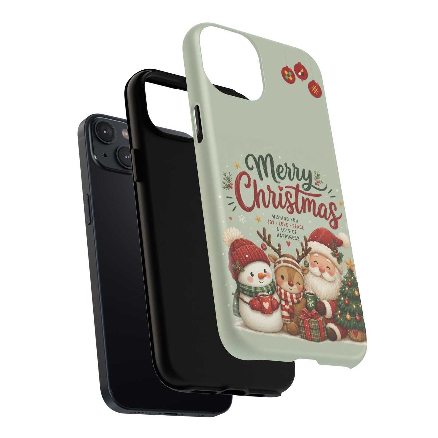 Christmas Phone Case — “Merry Christmas” Santa & Friends Tough Magnetic Case
