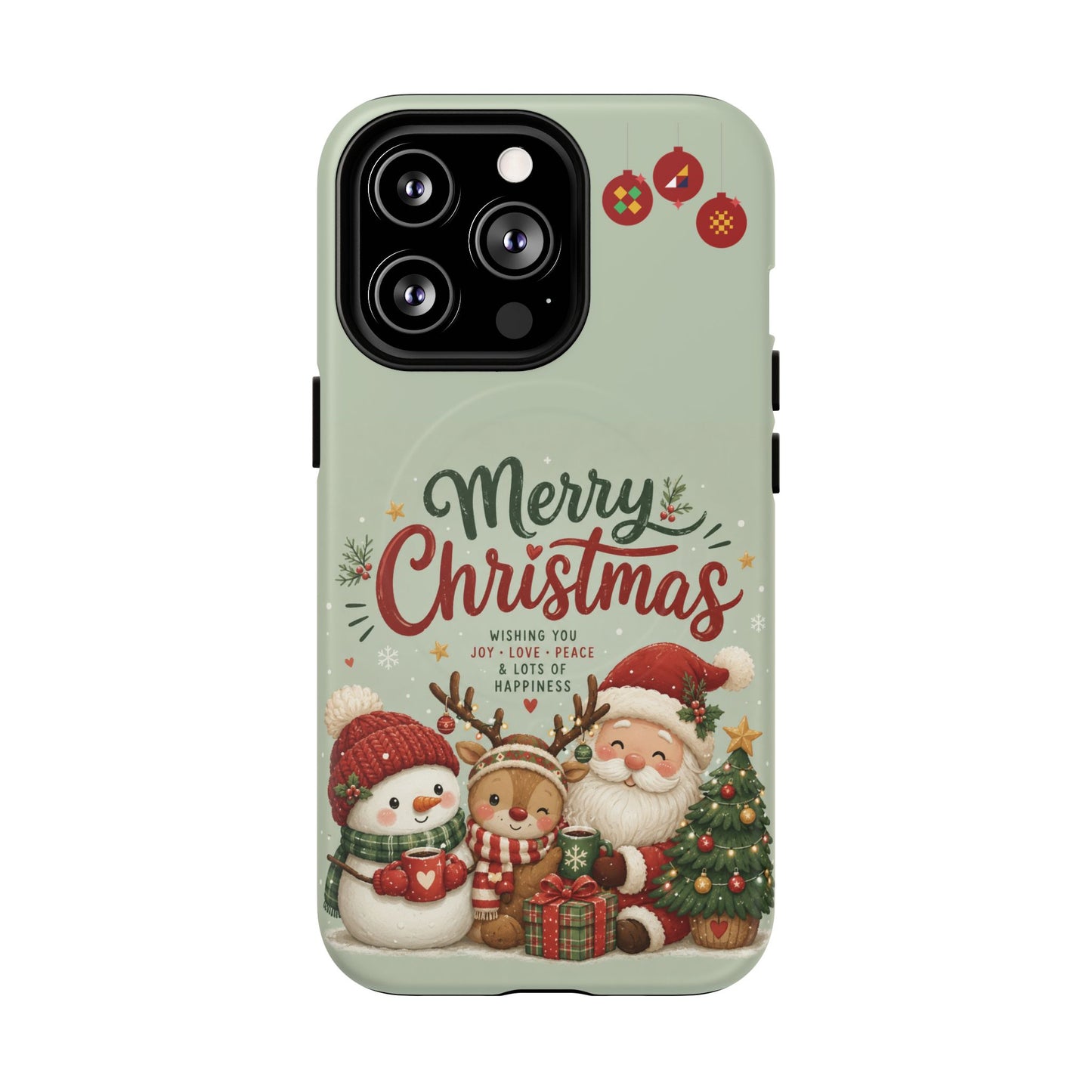 Christmas Phone Case — “Merry Christmas” Santa & Friends Tough Magnetic Case