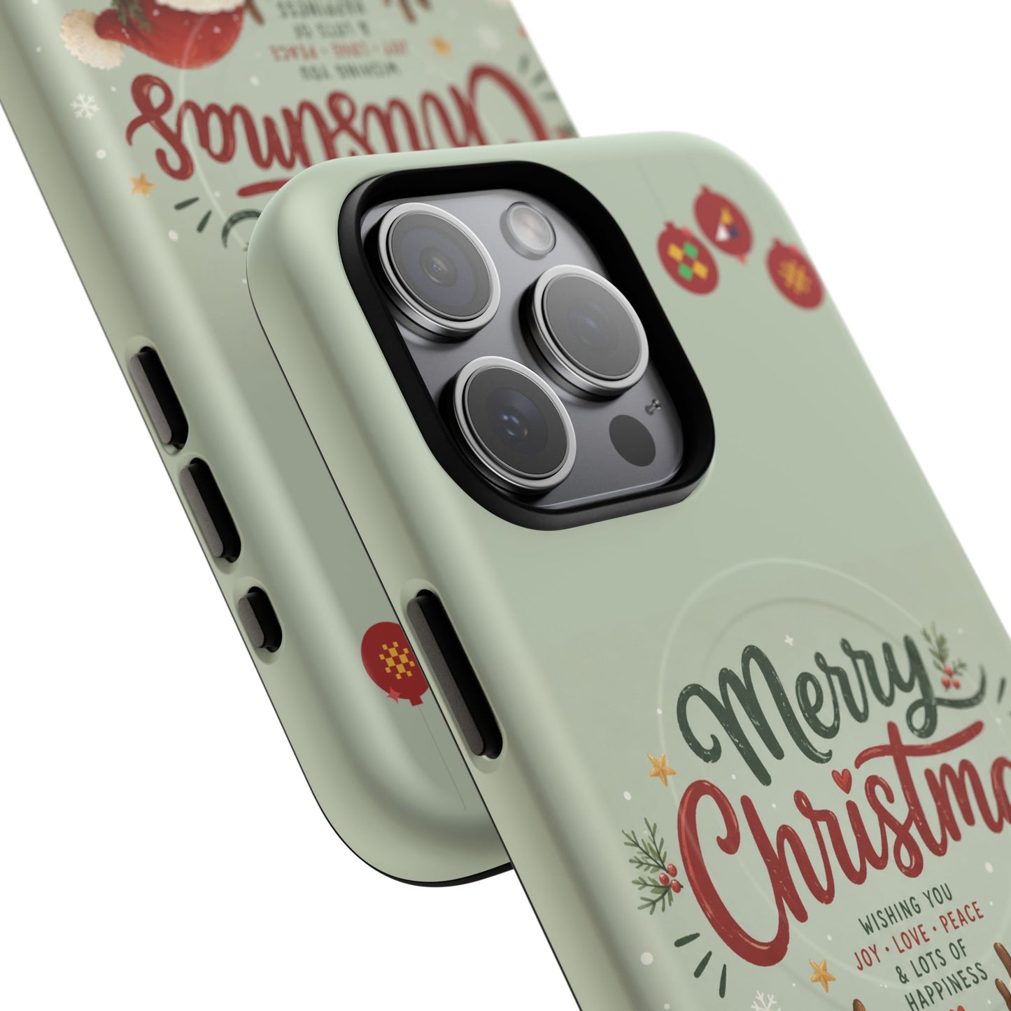 Christmas Phone Case — “Merry Christmas” Santa & Friends Tough Magnetic Case
