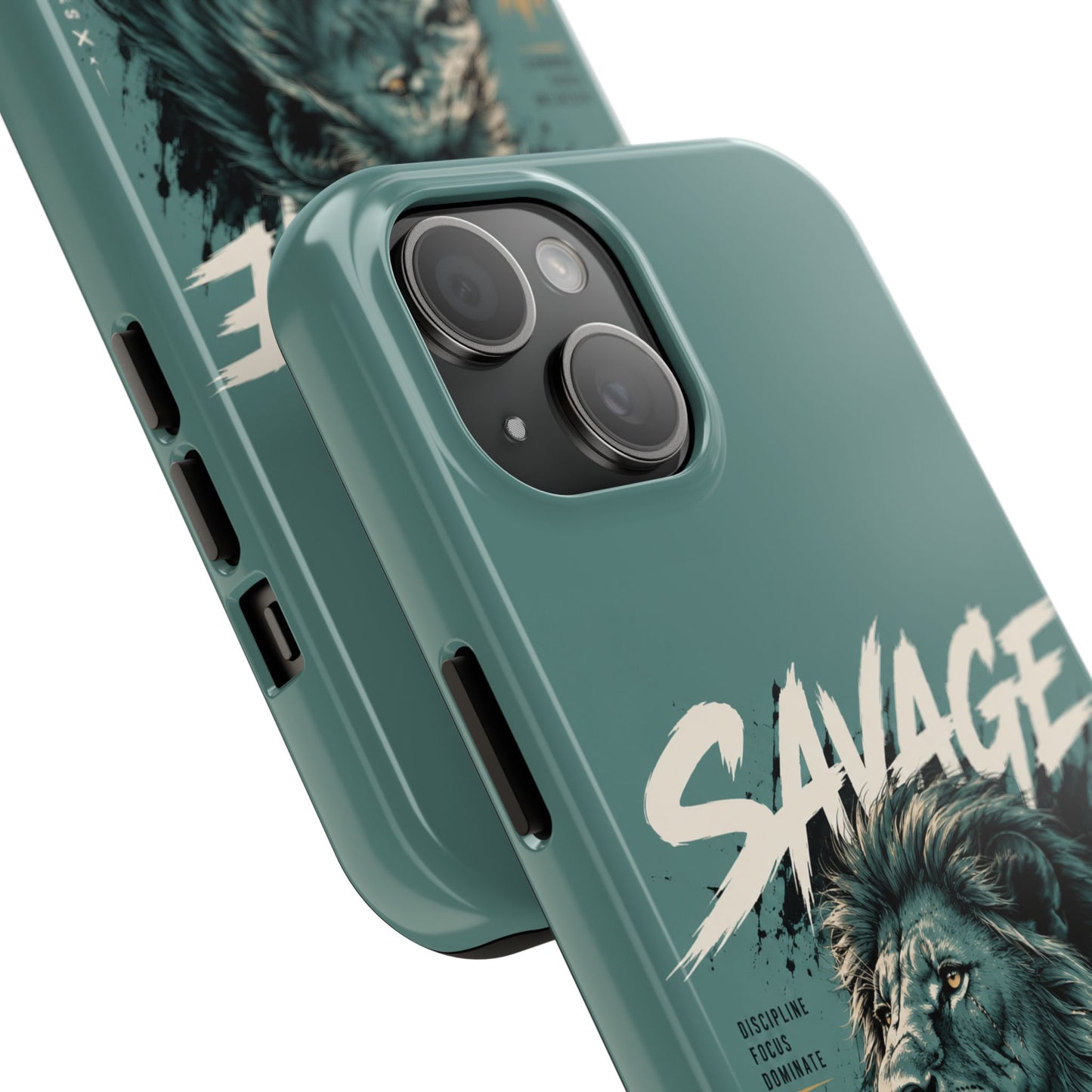 Savage Lion Tough Phone Case – 'Born to Lead' Rugged Protective Cover