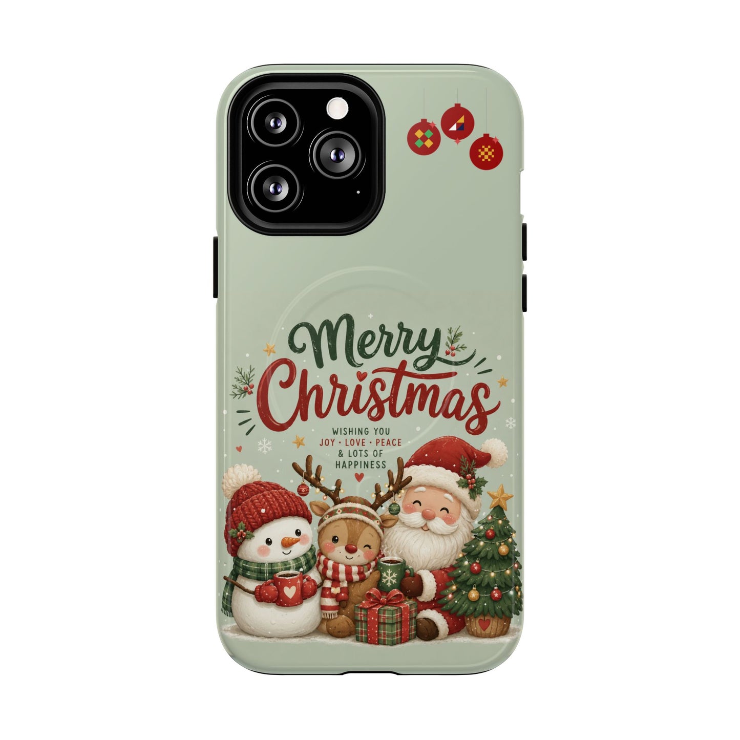 Christmas Phone Case — “Merry Christmas” Santa & Friends Tough Magnetic Case