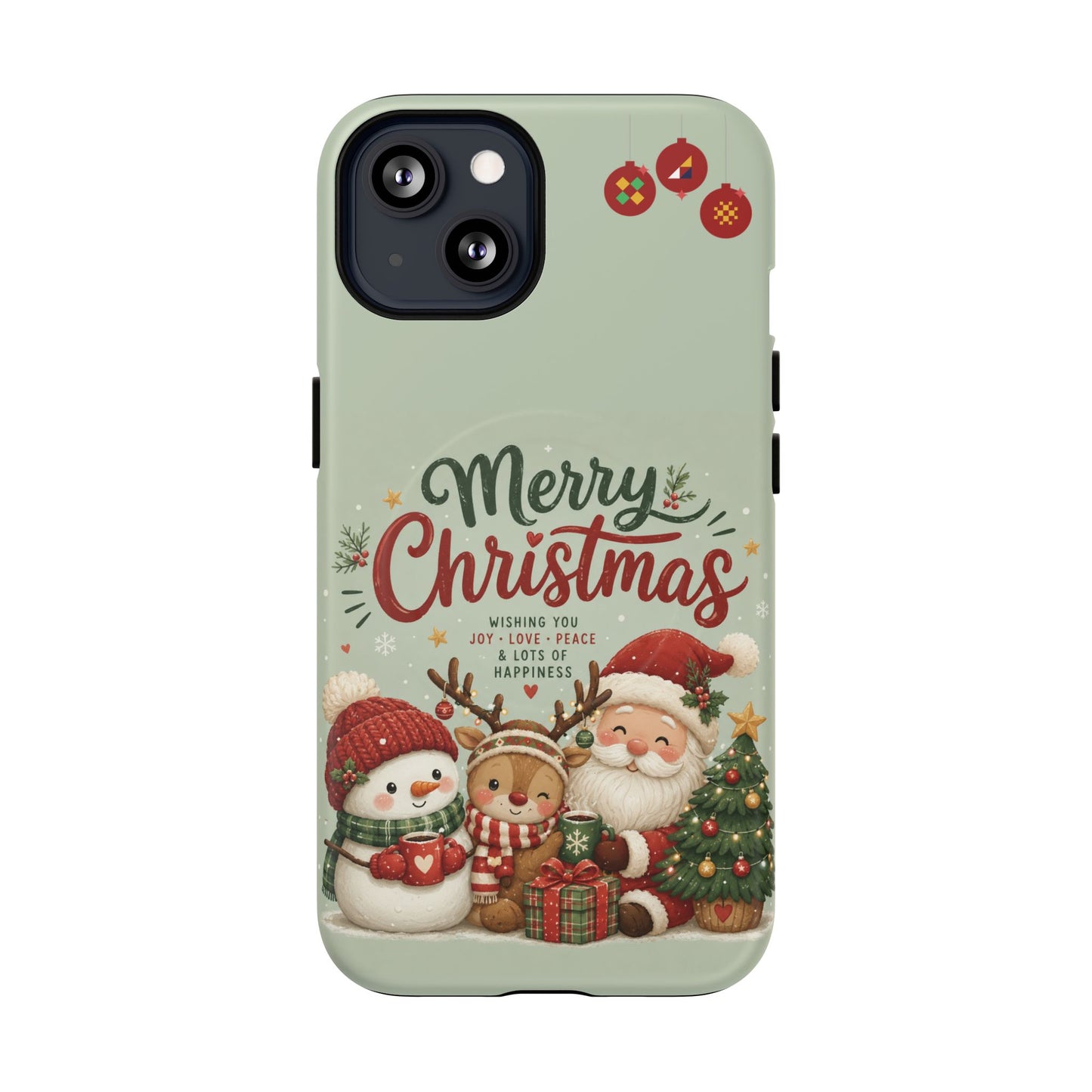 Christmas Phone Case — “Merry Christmas” Santa & Friends Tough Magnetic Case