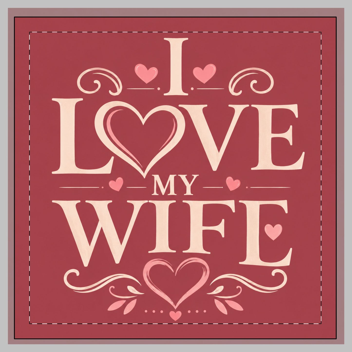 I Love My Wife Faux Linen Pillow – Romantic Valentine’s Day Home Decor Throw Pillow