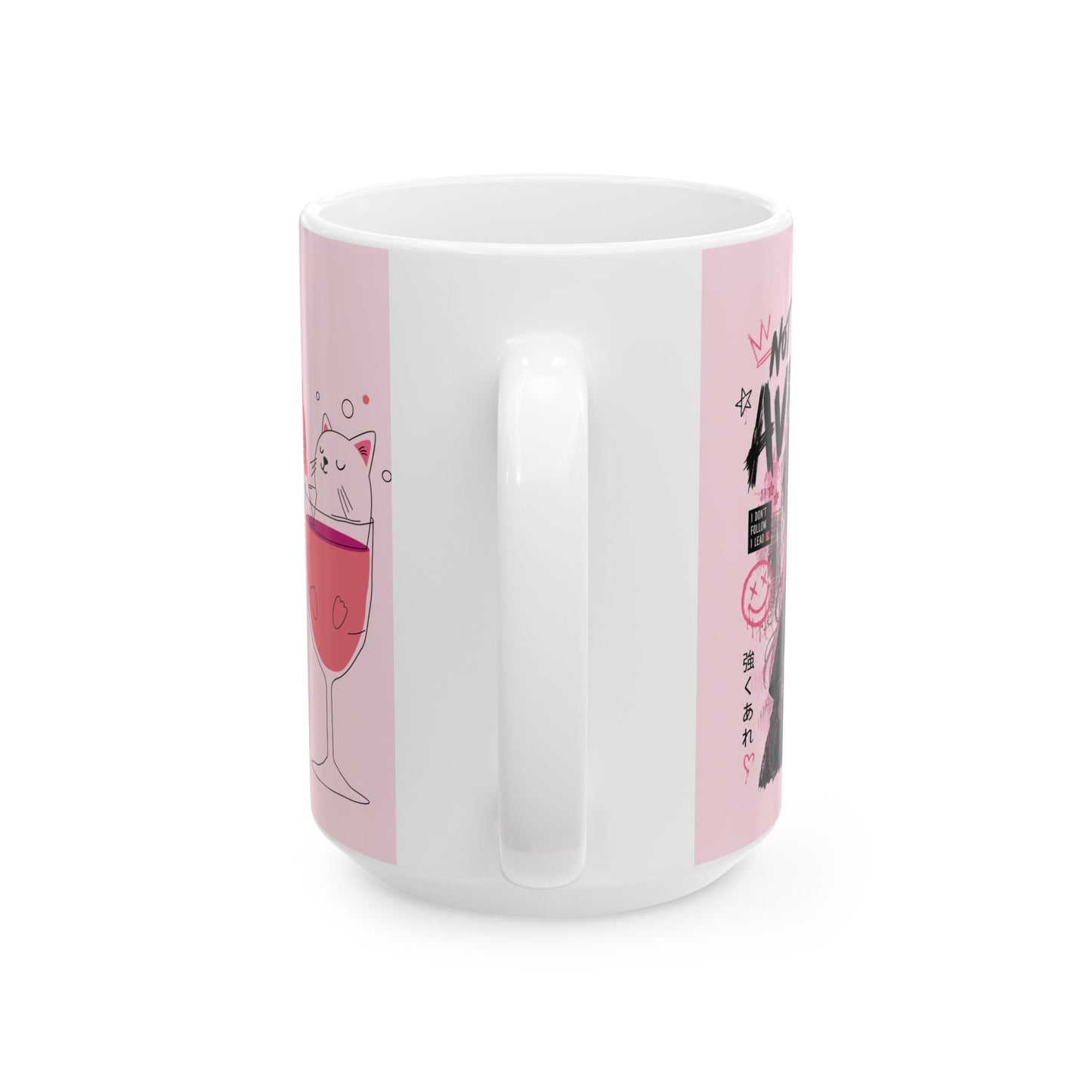 Pink Intersectional Feminist Ceramic Mug (11oz/15oz) — Cute Cat & Love Graphics